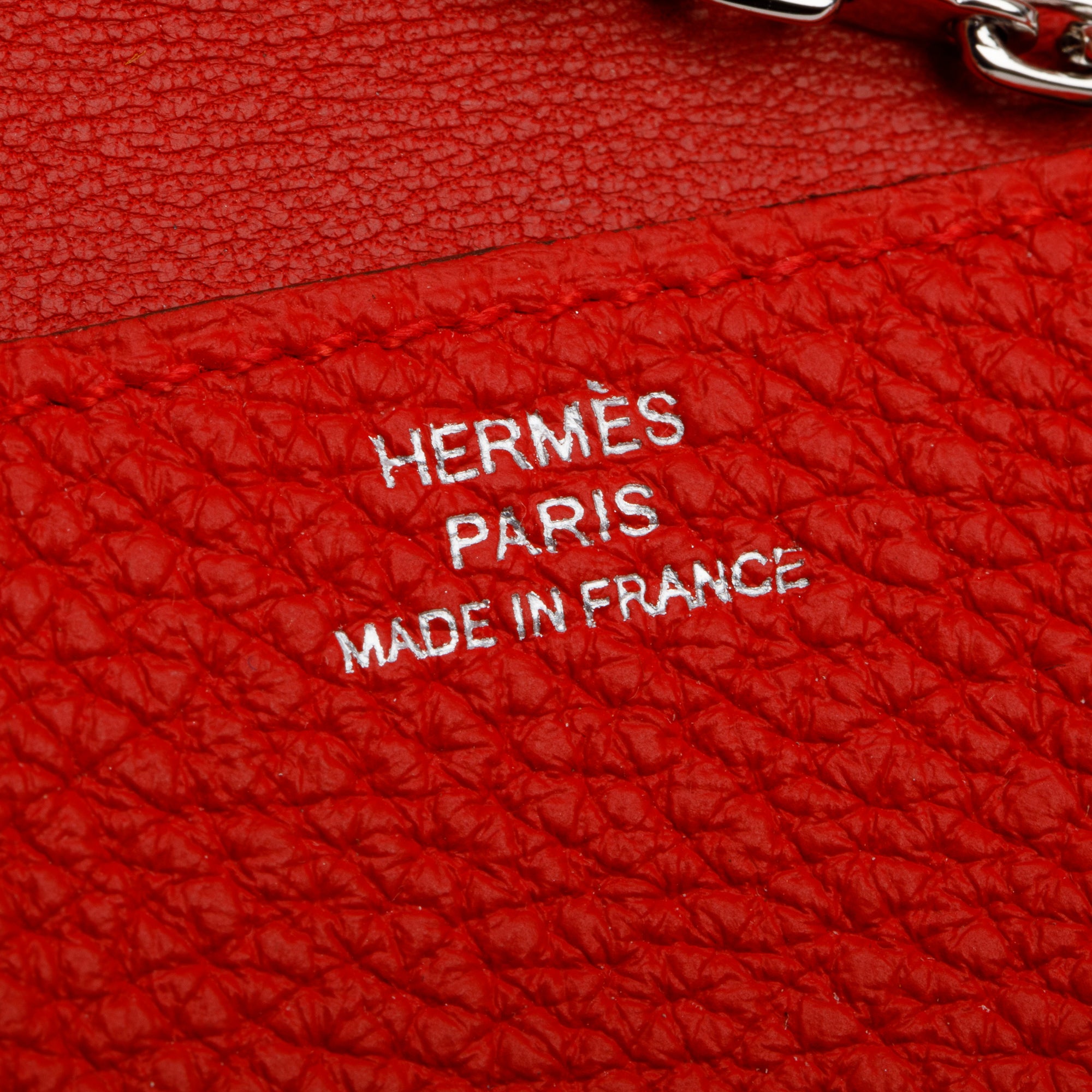 Hermes Rouge Togo Leather Dogon Card Holder w/ Box