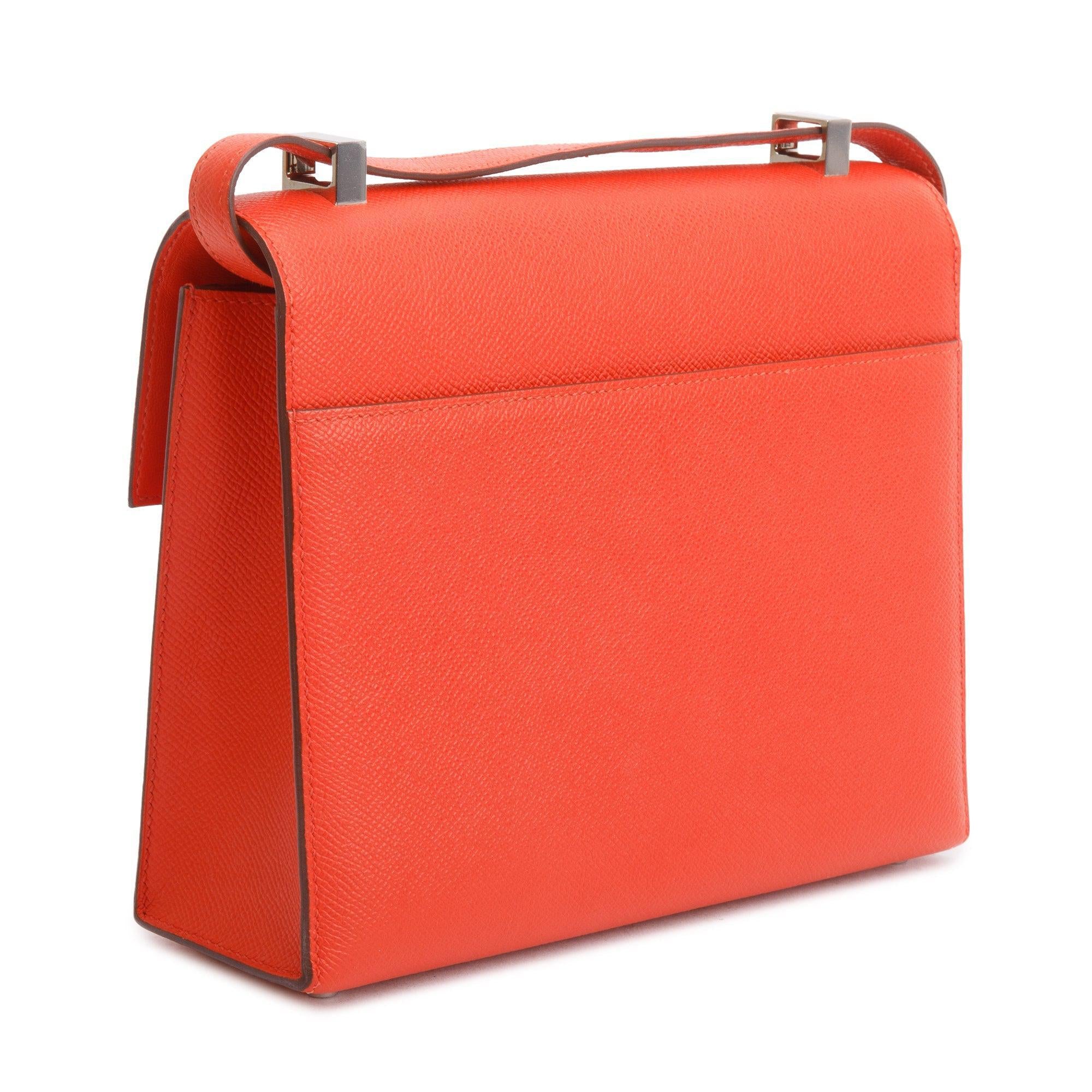 Hermes Rouge Tomate Epsom Leather Verrou 23