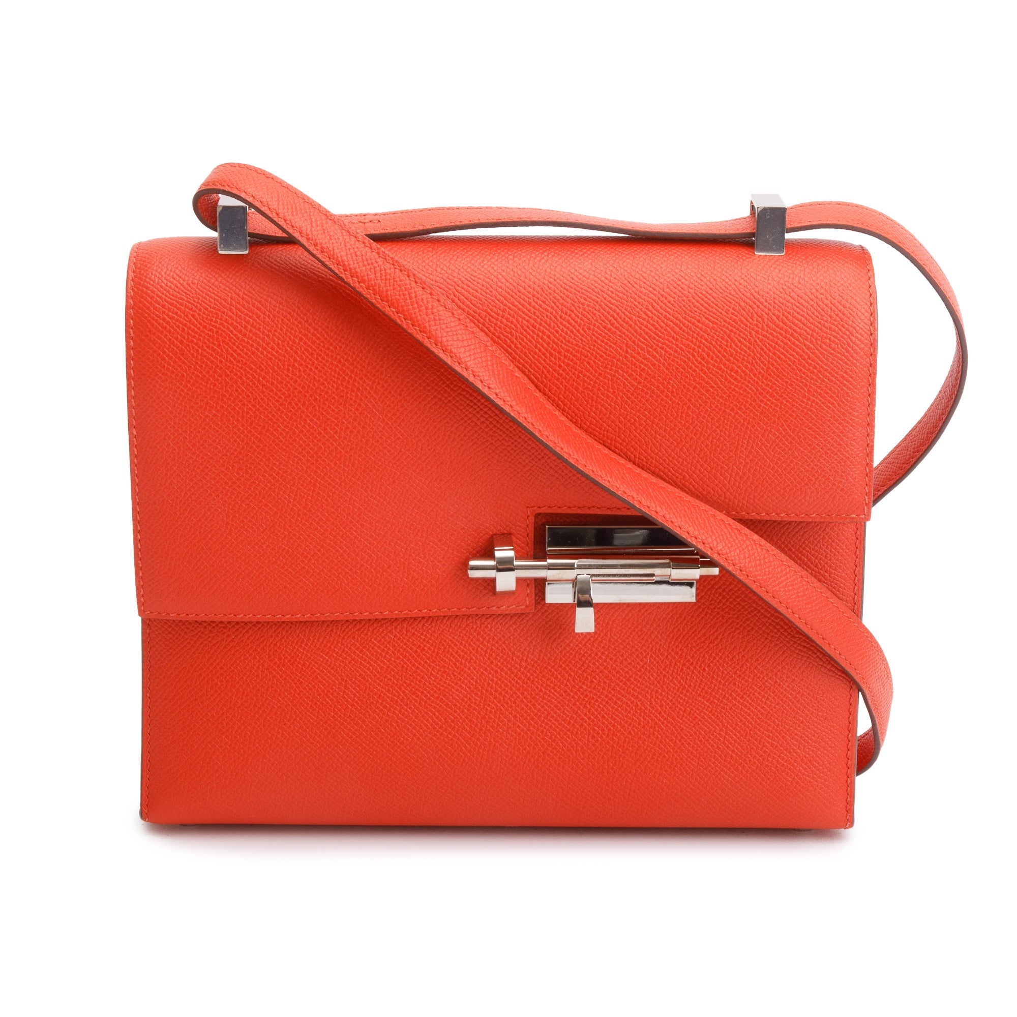 Hermes Rouge Tomate Epsom Leather Verrou 23