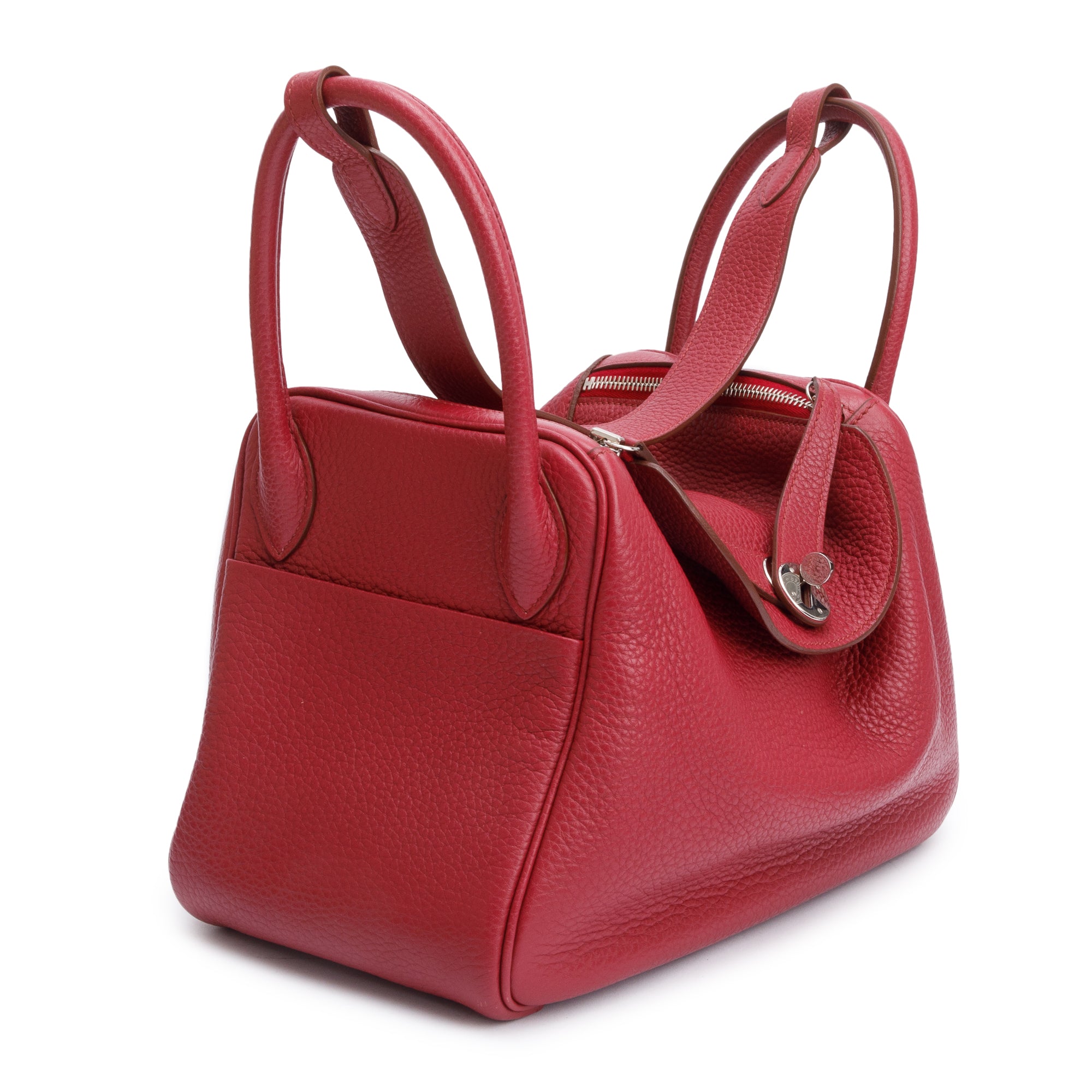 Hermes Rubis Taurillon Clemence Leather Lindy 30