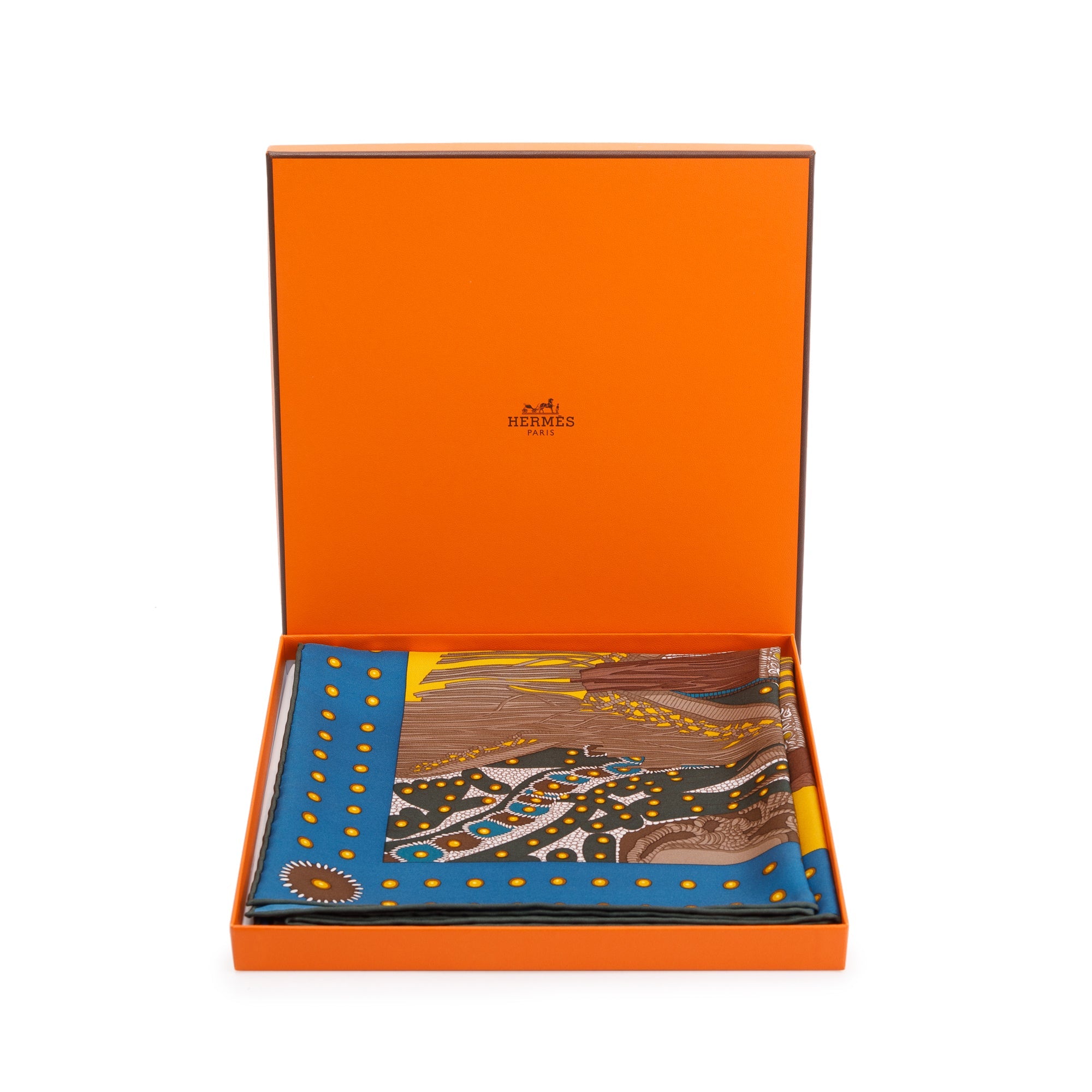 Hermes 'Selle De Dignitaire' Multicolour Silk Scarf 90 w/ Box