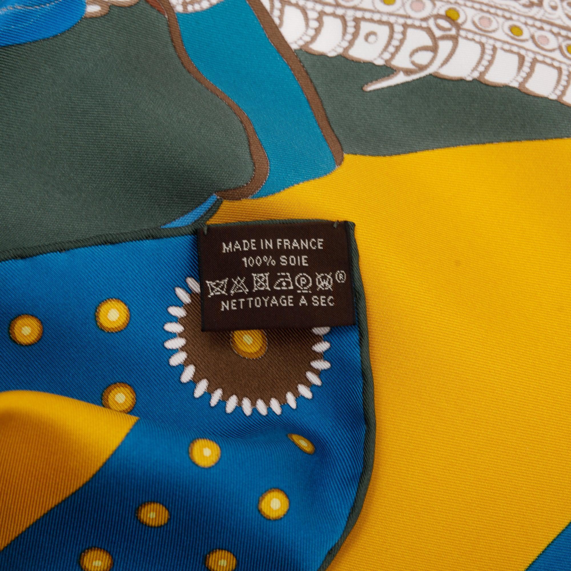 Hermes 'Selle De Dignitaire' Multicolour Silk Scarf 90 w/ Box