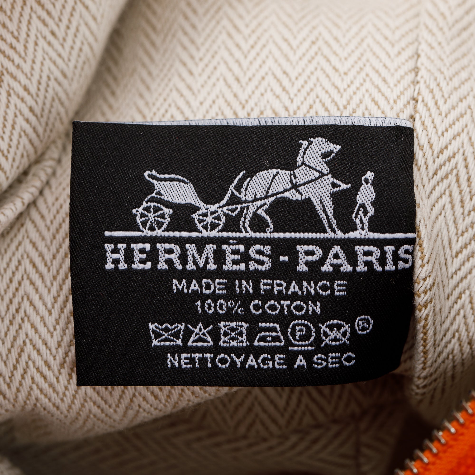 Hermes Small Orange/Burgundy Toile Bride-A-Brac Case