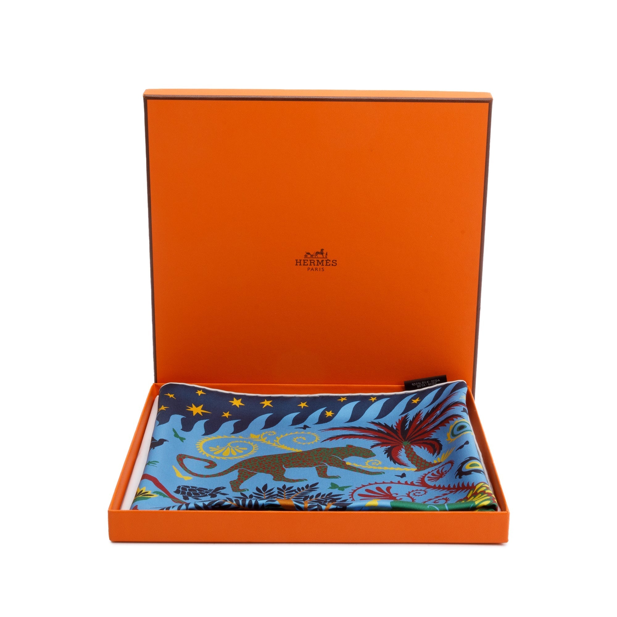 Hermes Sous 'Le Charme D'Orphee' Double Face Silk Scarf 90 w/ Box