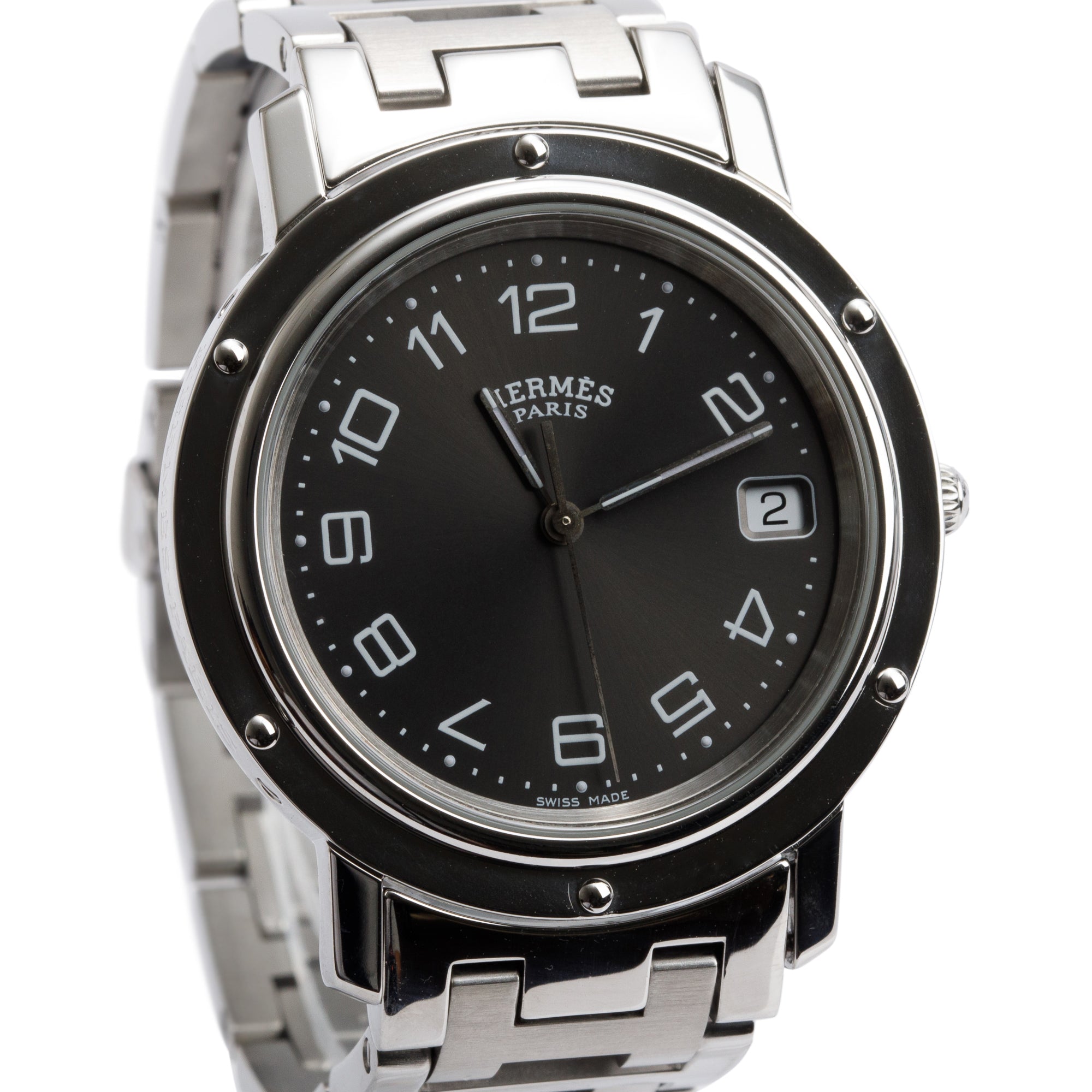 Hermes Stainless Steel 36 MM Clipper Watch