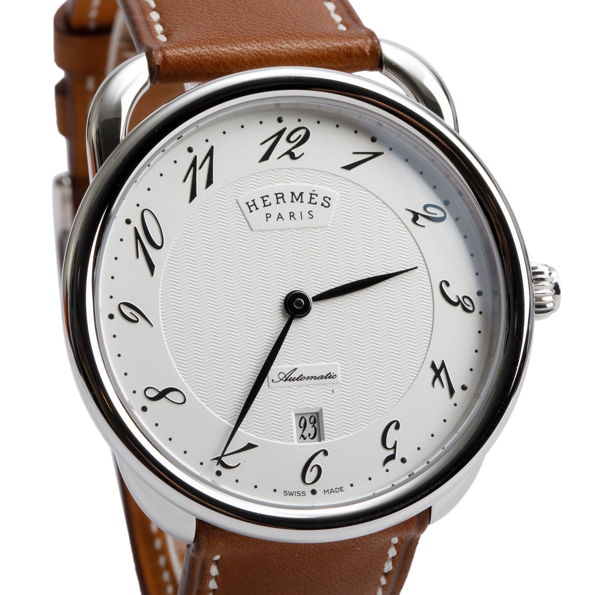 Hermes Stainless Steel Arceau 40 MM Automatic Watch w/ Box & Papers