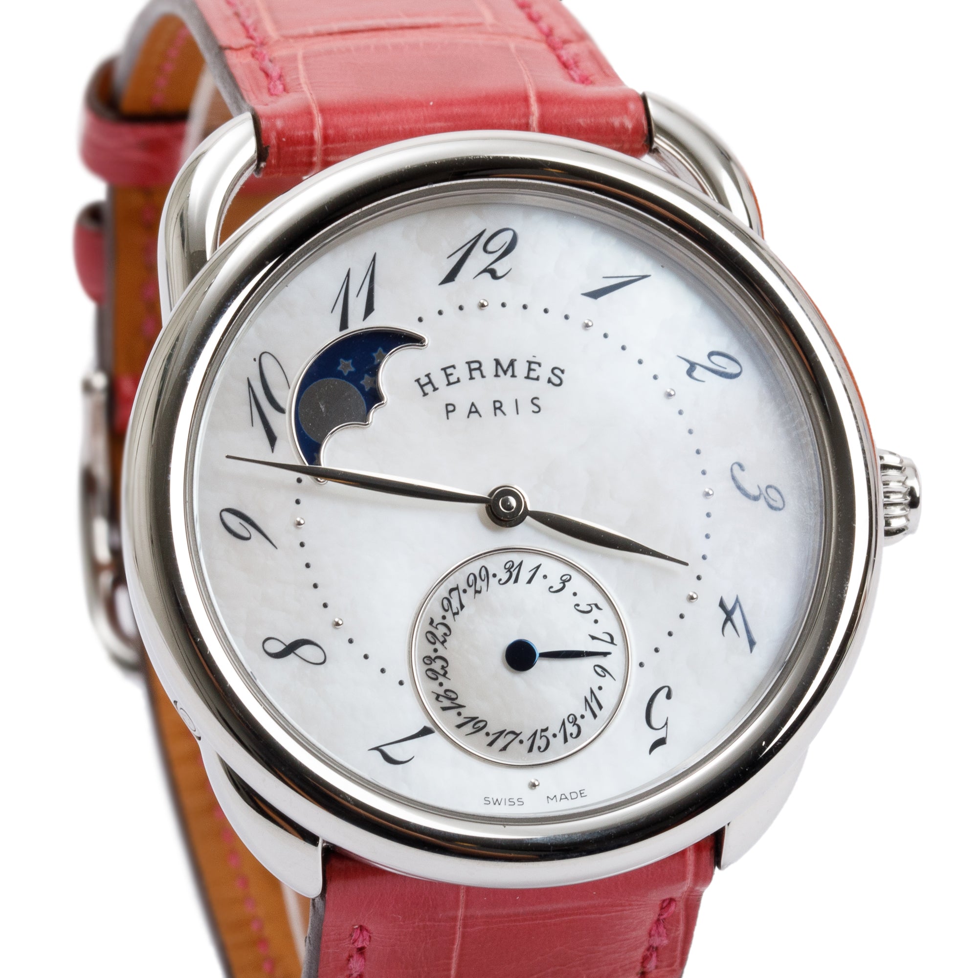 Hermes Stainless Steel Arceau Petite Lune 38 MM Automatic Watch w/ Box