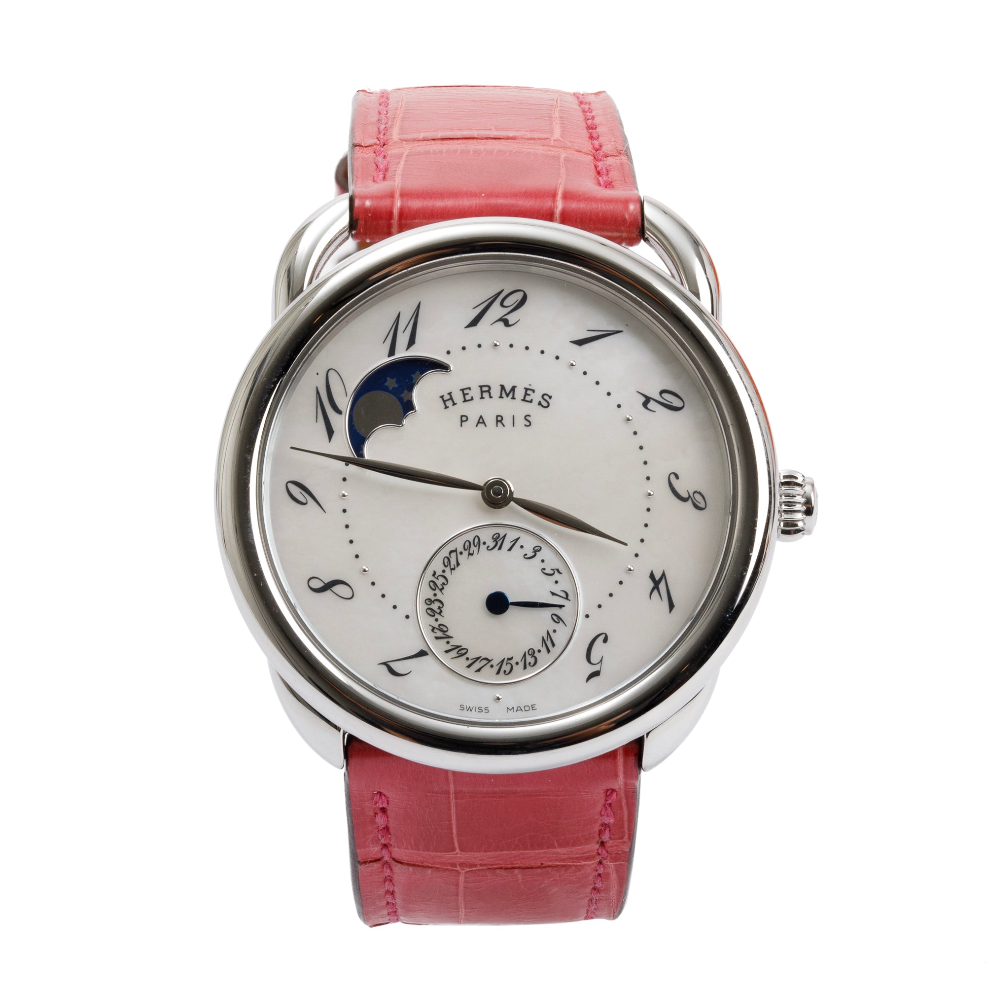 Hermes Stainless Steel Arceau Petite Lune 38 MM Automatic Watch w/ Box