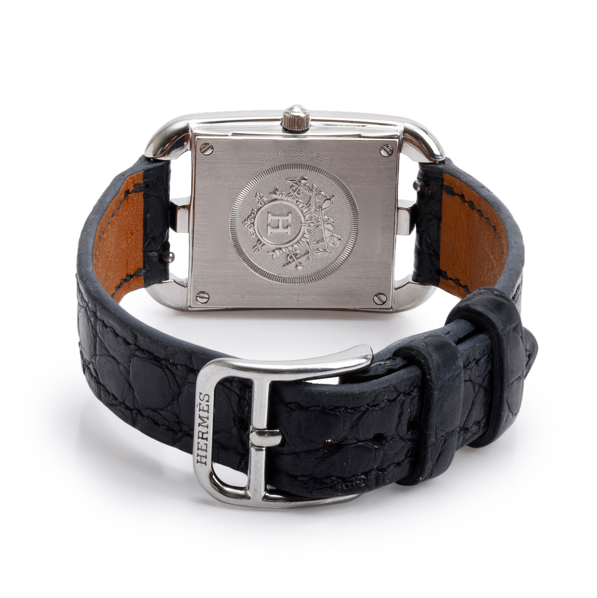 Hermes Stainless Steel Diamond Bezel Cape Cod 23 MM Watch