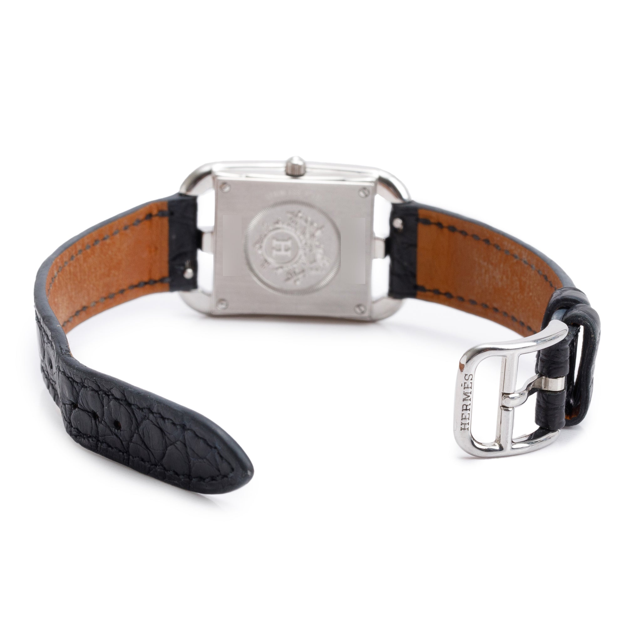 Hermes Stainless Steel Diamond Bezel Cape Cod 23 MM Watch