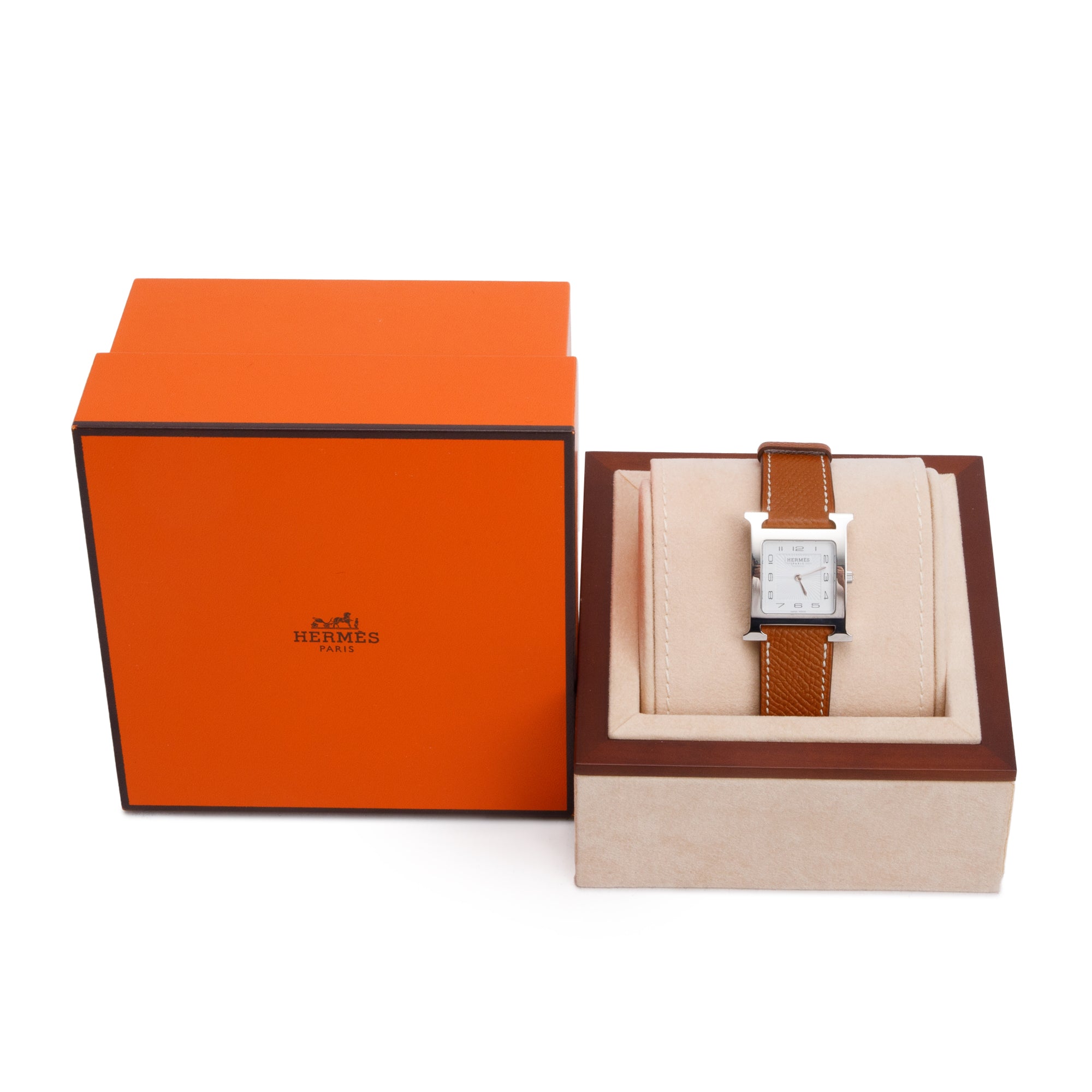 Hermes Stainless Steel Heure H 26 MM Watch w/ Box & Papers
