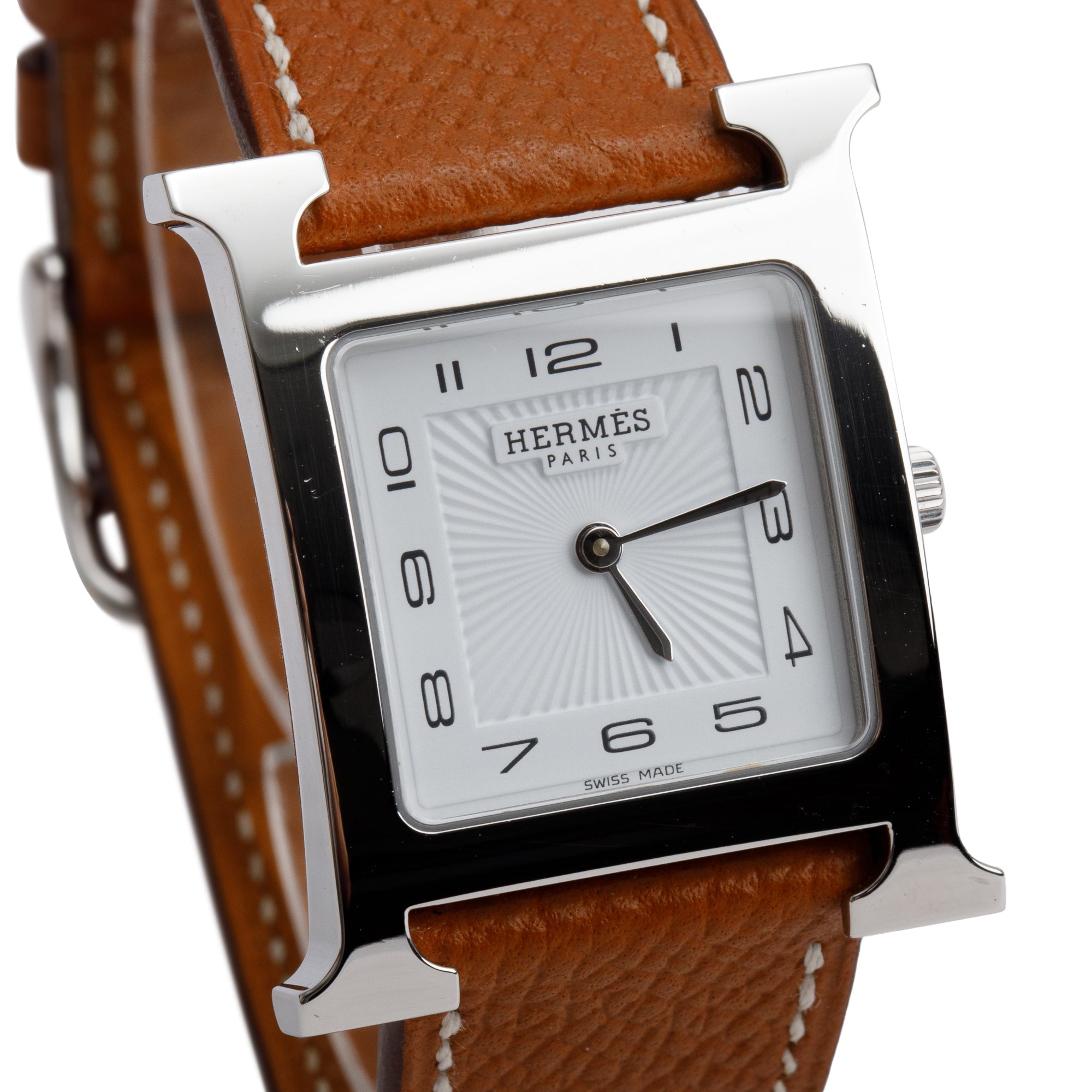 Hermes Stainless Steel Heure H 26 MM Watch w/ Box & Papers