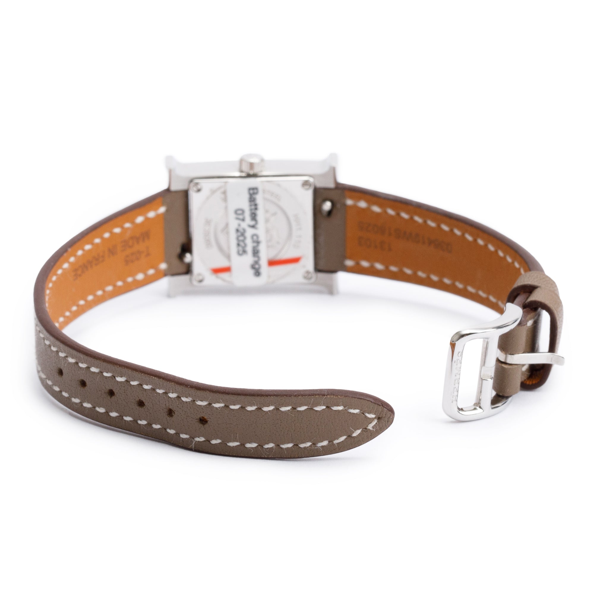 Hermes Stainless Steel Heure H Mini Model 17 MM Watch w/ Box & Paper