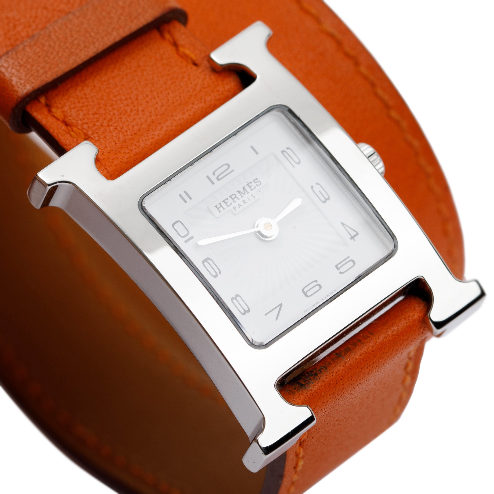 Hermes Stainless Steel Heure H Mini Model 21 MM Watch w/ Box