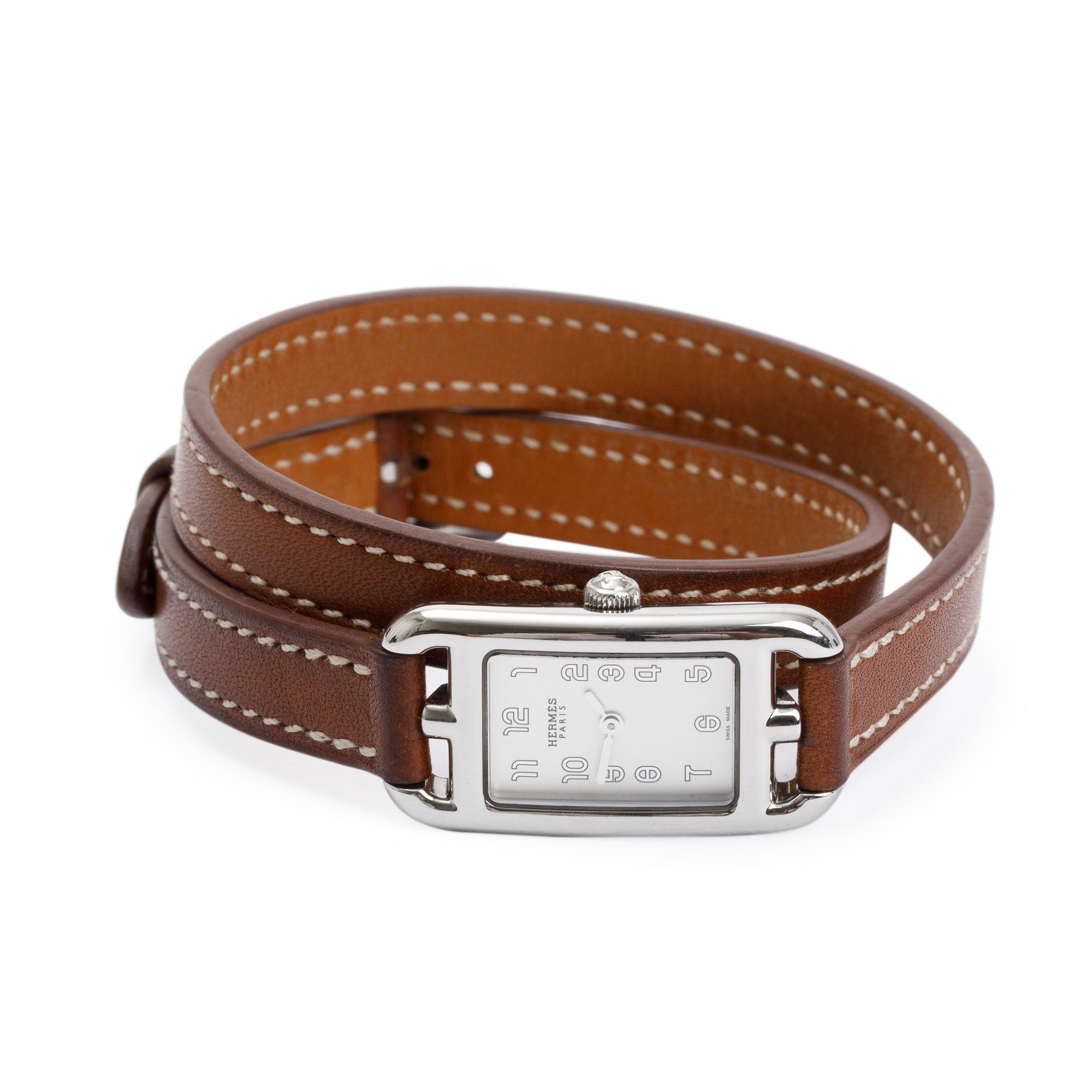 Hermes Stainless Steel Nantucket 29 MM Watch, Small Model w/ Box & Extra Straps