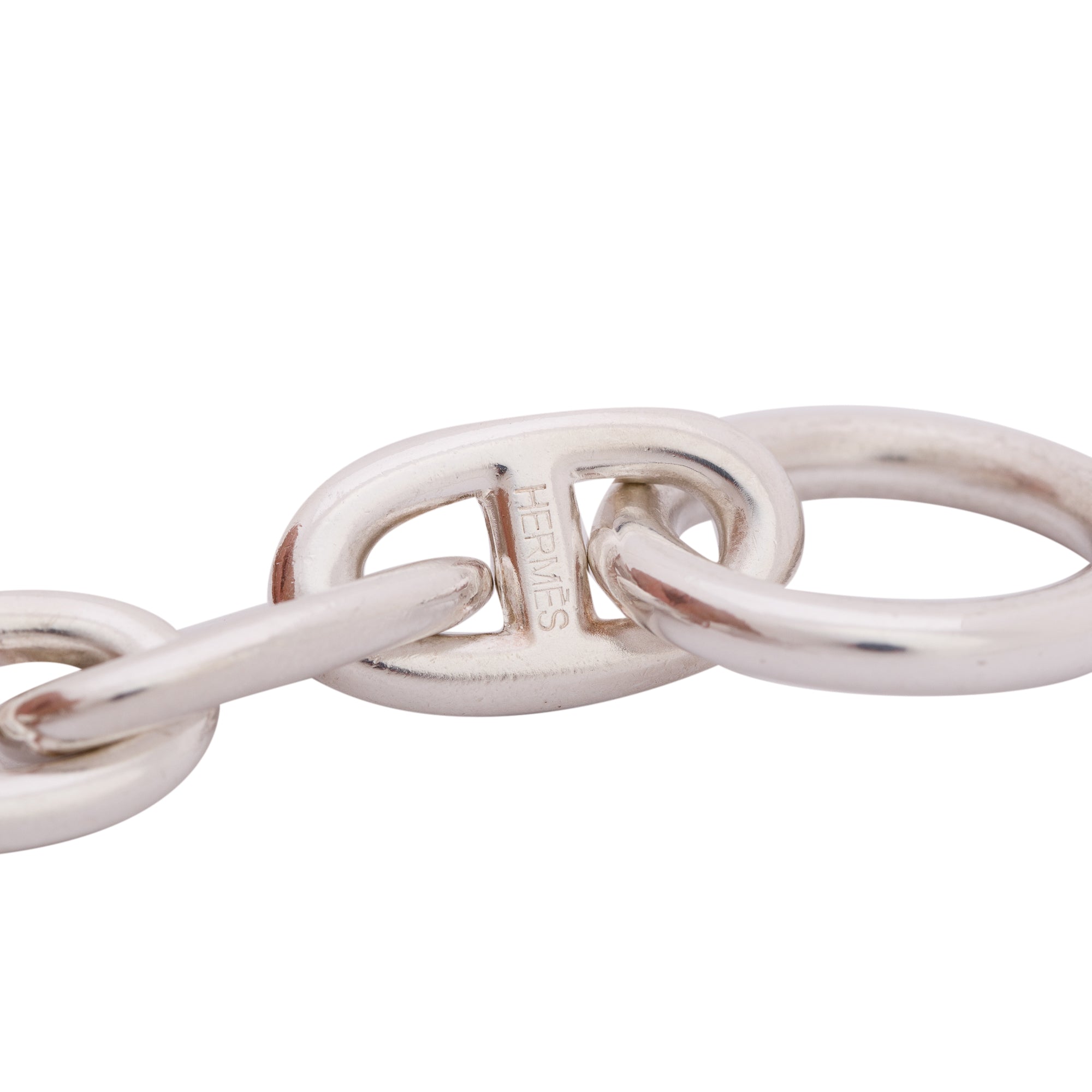 Hermes Sterling Silver Chaine D'Ancre Bracelet, Large Model w/ Box