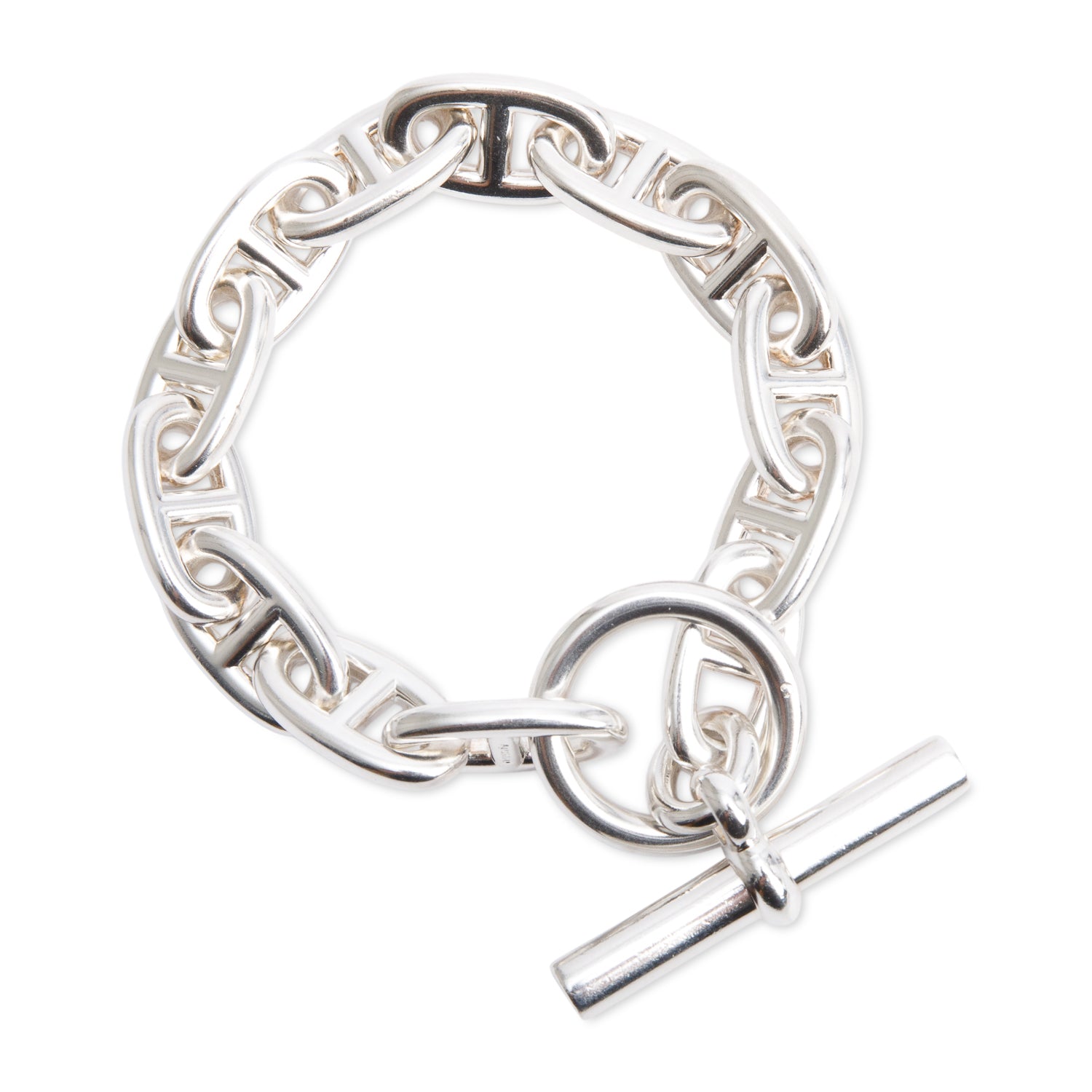 Hermes Sterling Silver Chaine D'Ancre Bracelet, Large Model