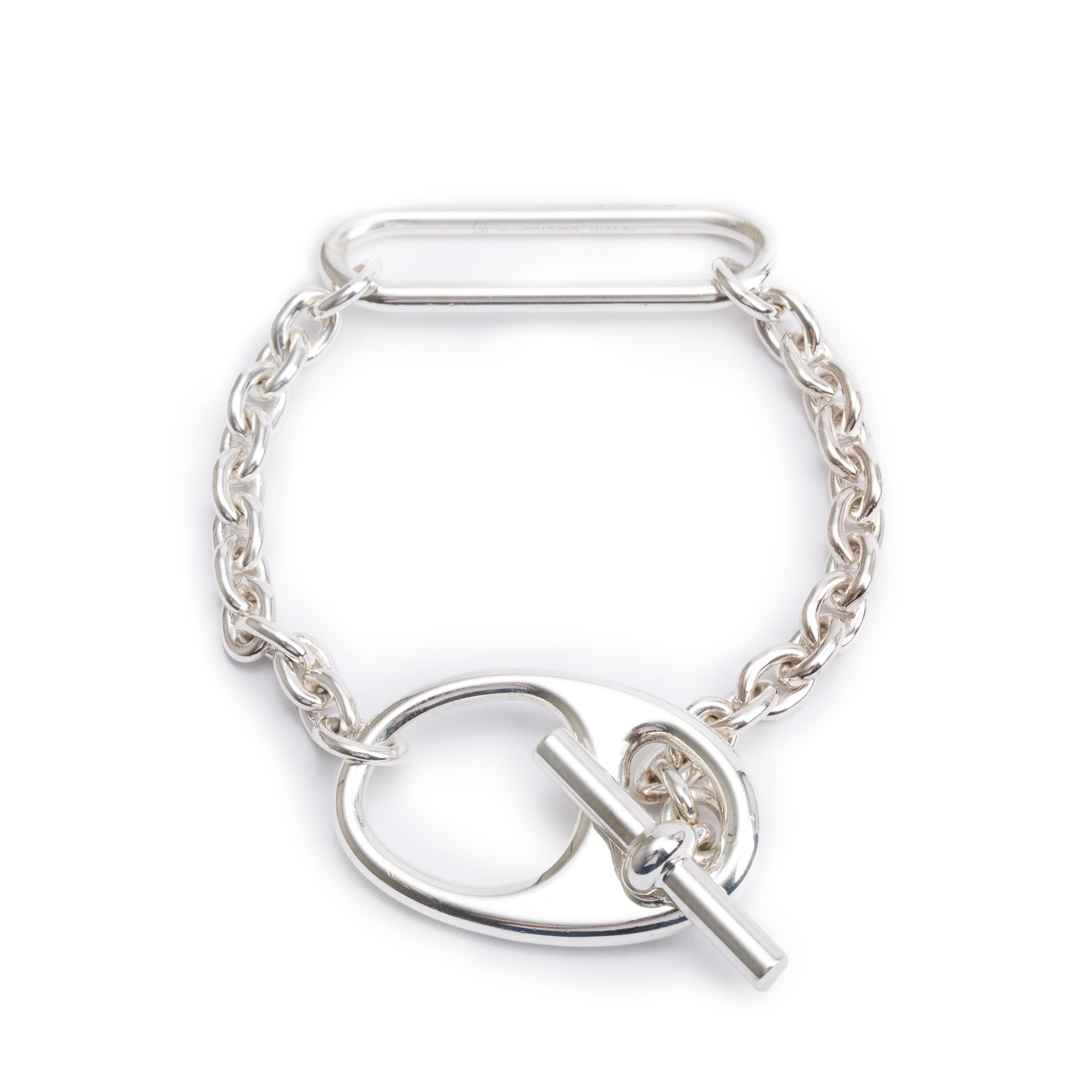 Hermes Sterling Silver Chaine D'Ancre Twist Bracelet w/ Box