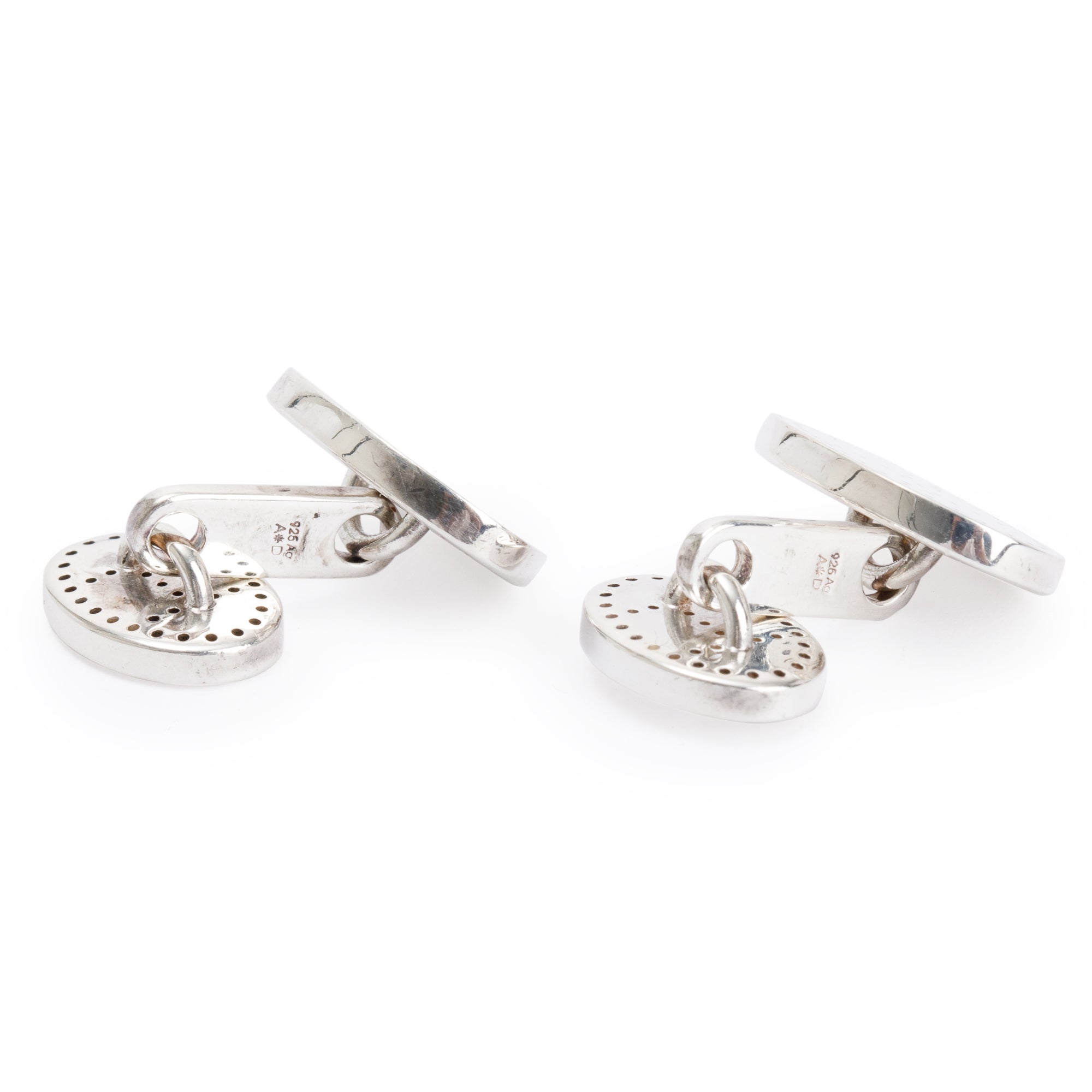 Hermes Sterling Silver Eclipse Cufflinks