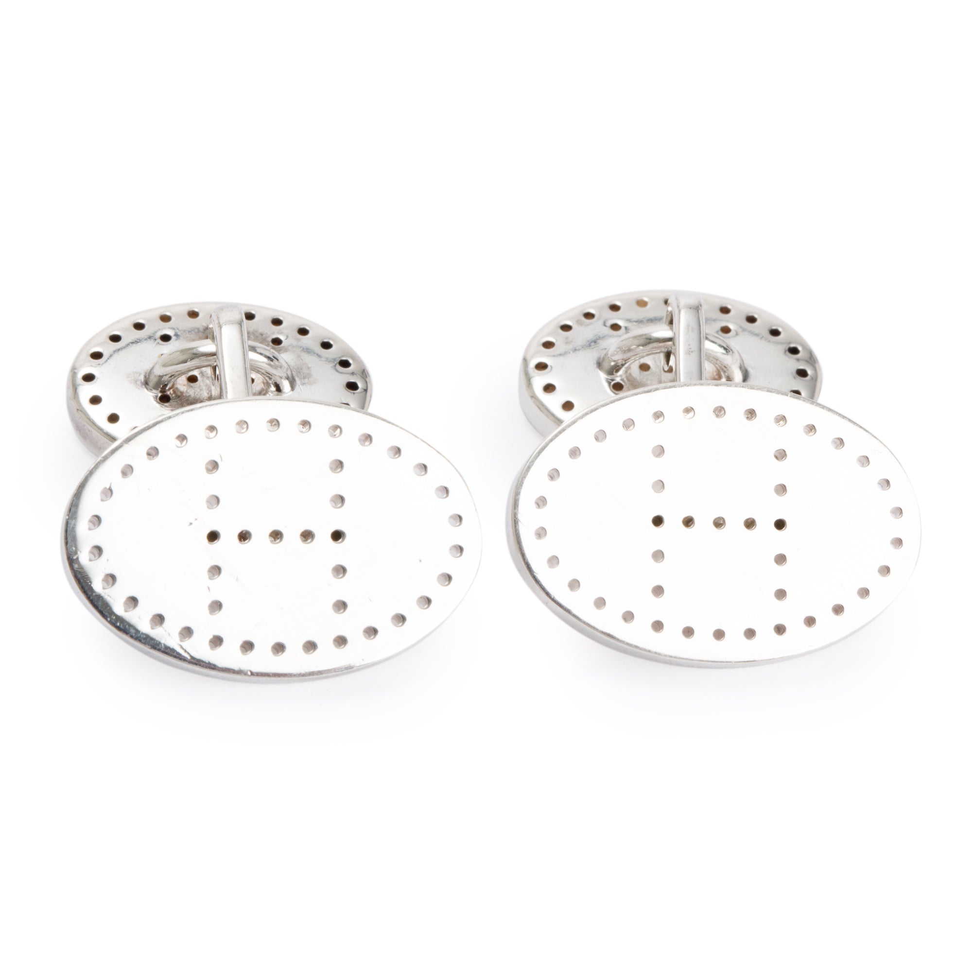 Hermes Sterling Silver Eclipse Cufflinks