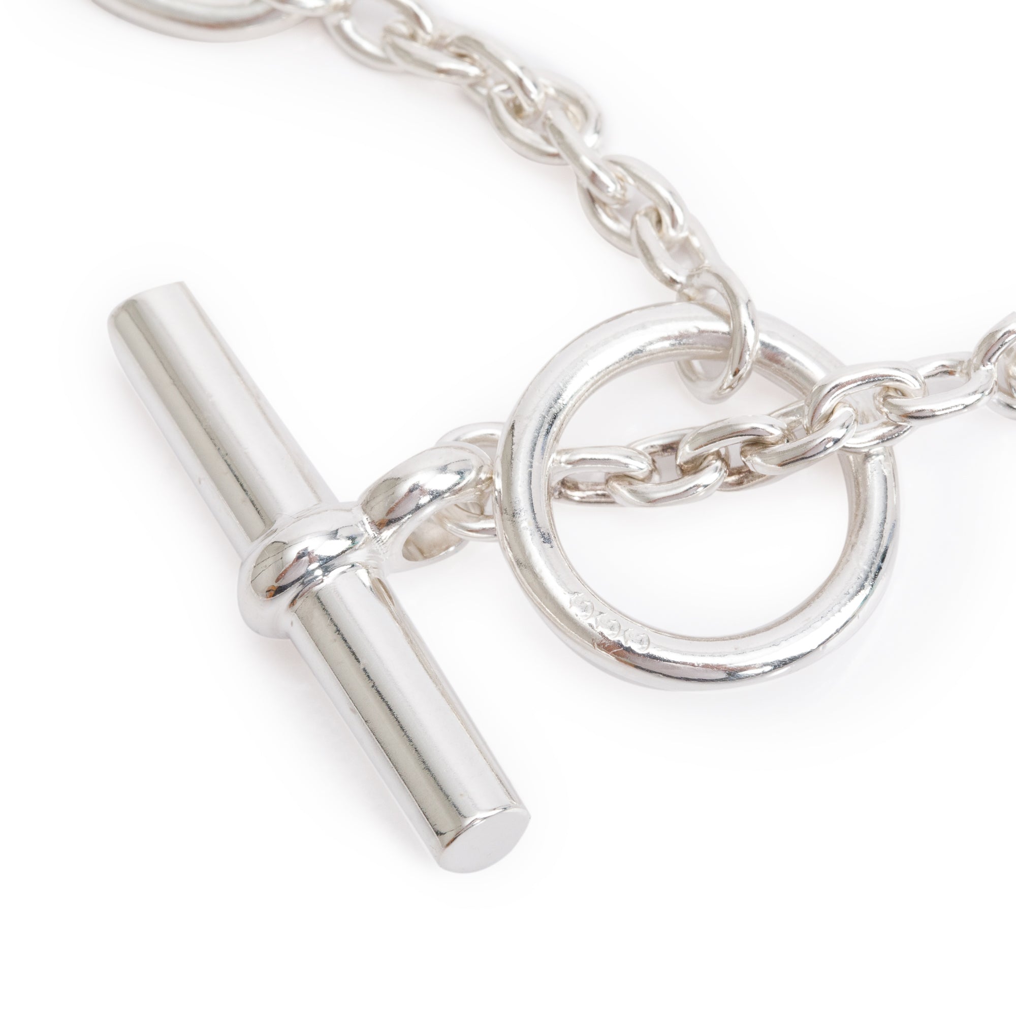 Hermes Sterling Silver Farandole Long Necklace, 120 cm w/ Box