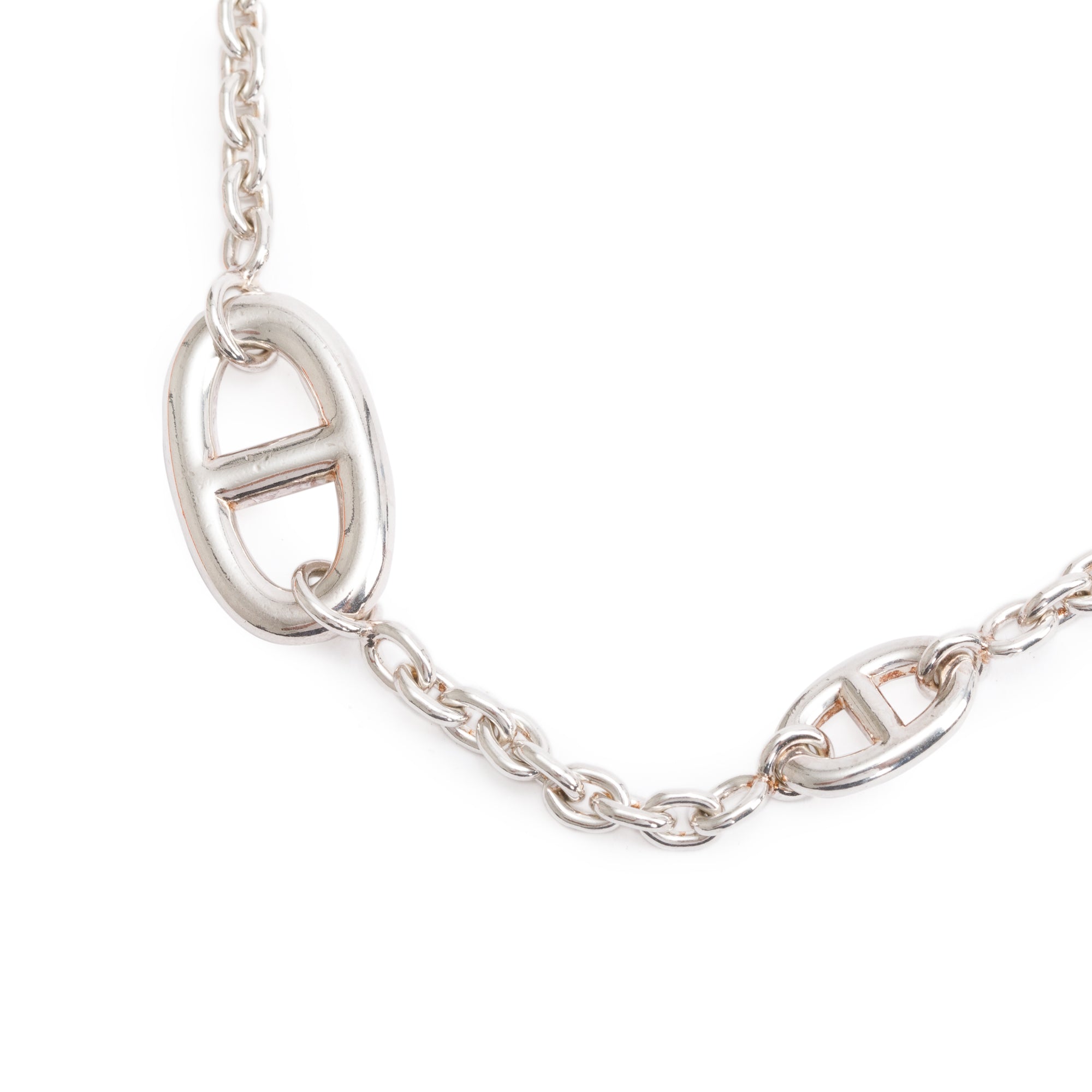 Hermes Sterling Silver Farandole Long Necklace, 160 cm w/ Box