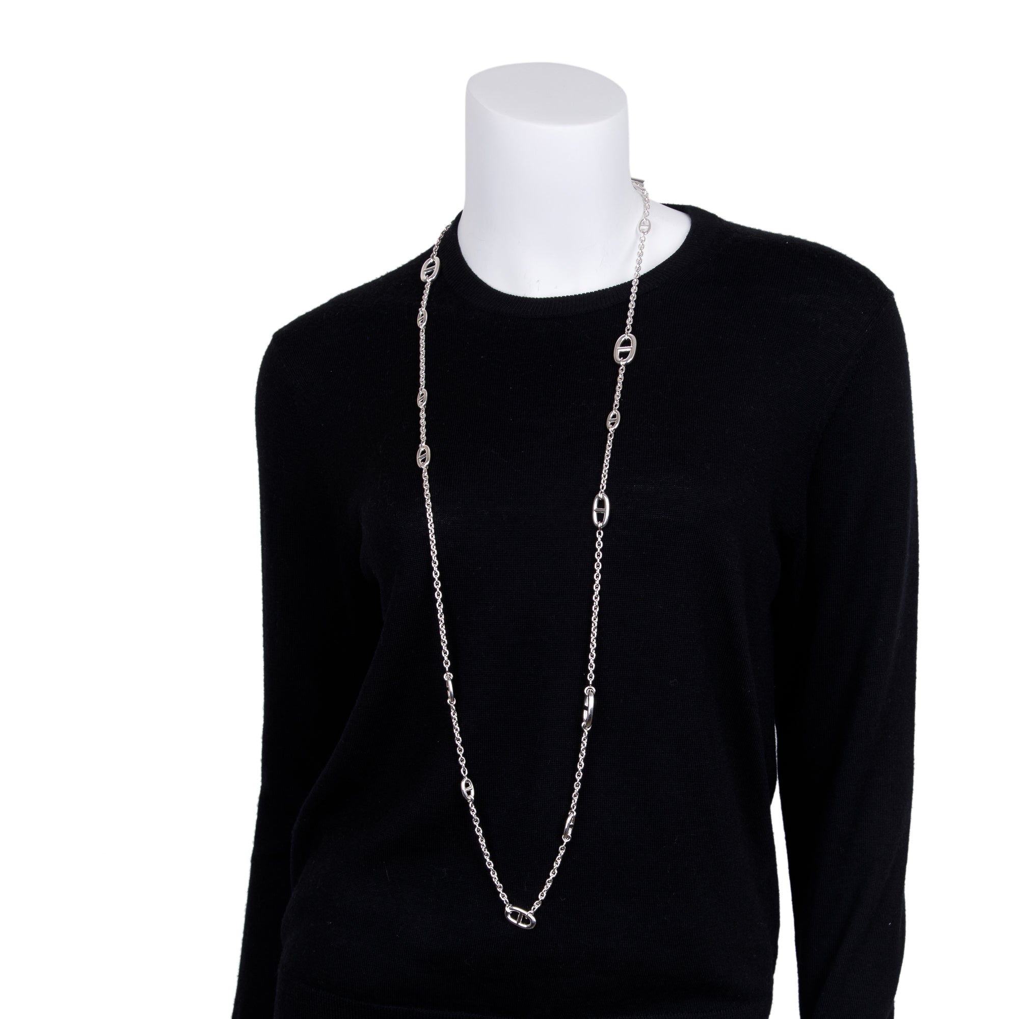 Hermes Sterling Silver Farandole Long Necklace