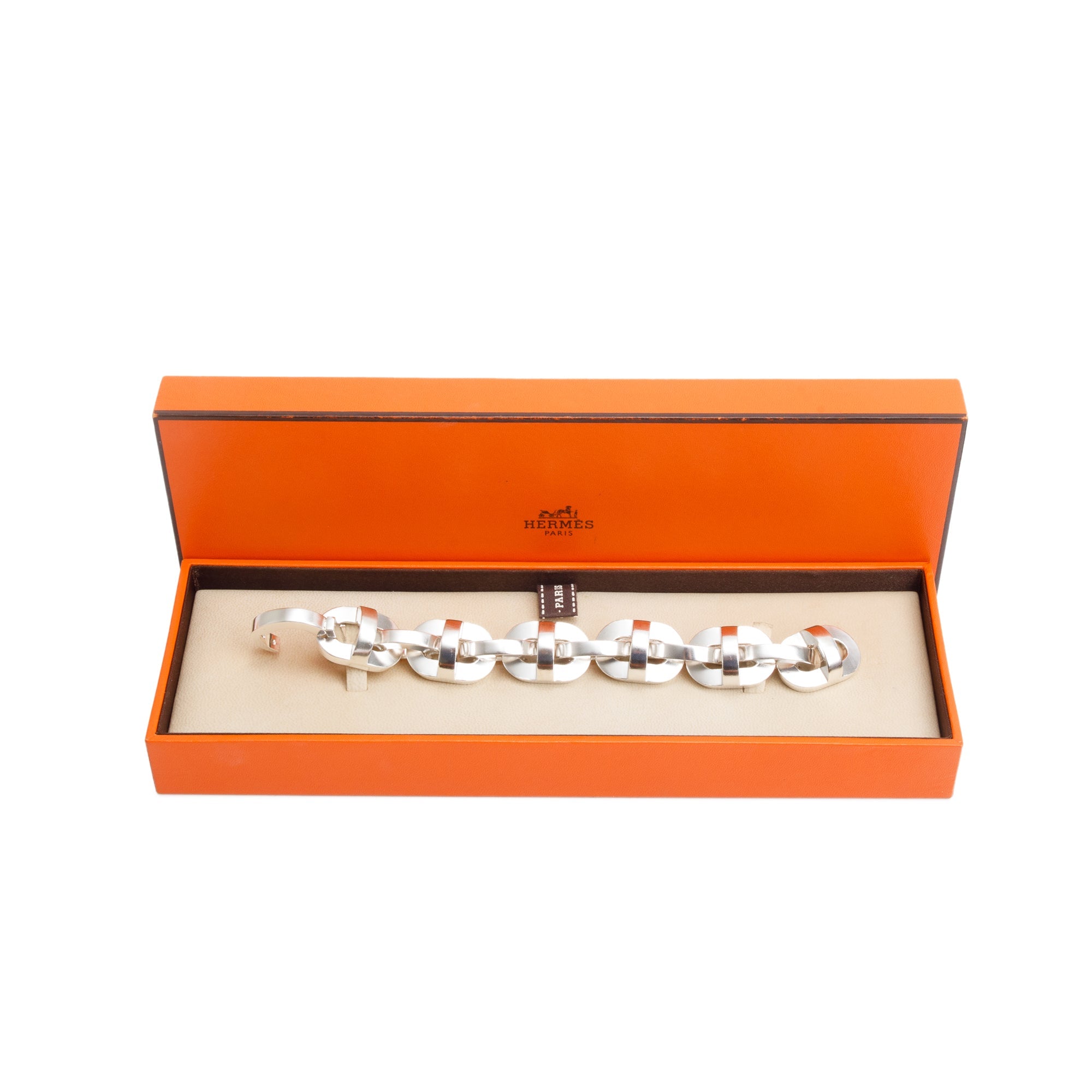 Hermes Sterling Silver Largo Link Bracelet w/ Box