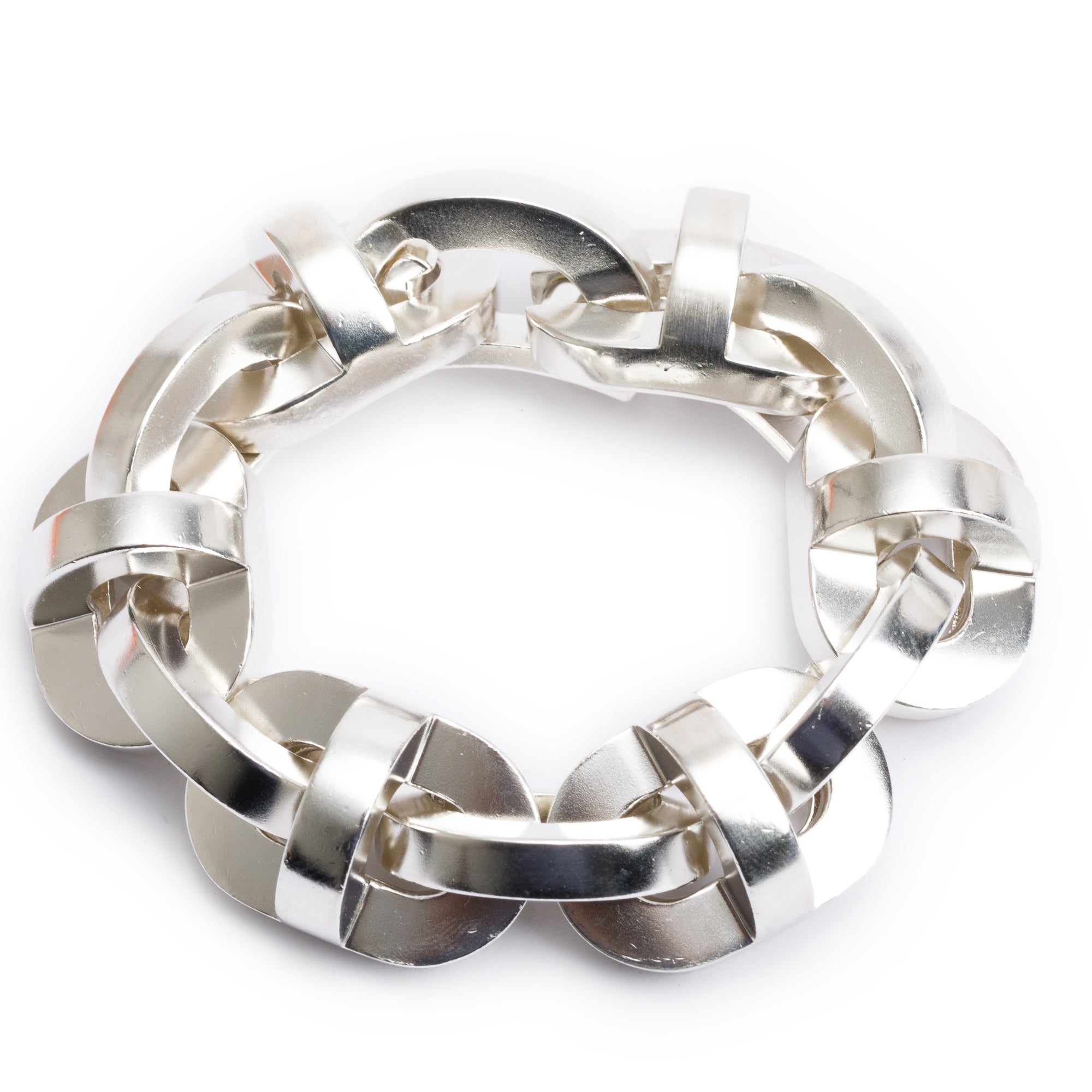 Hermes Sterling Silver Largo Link Bracelet w/ Box