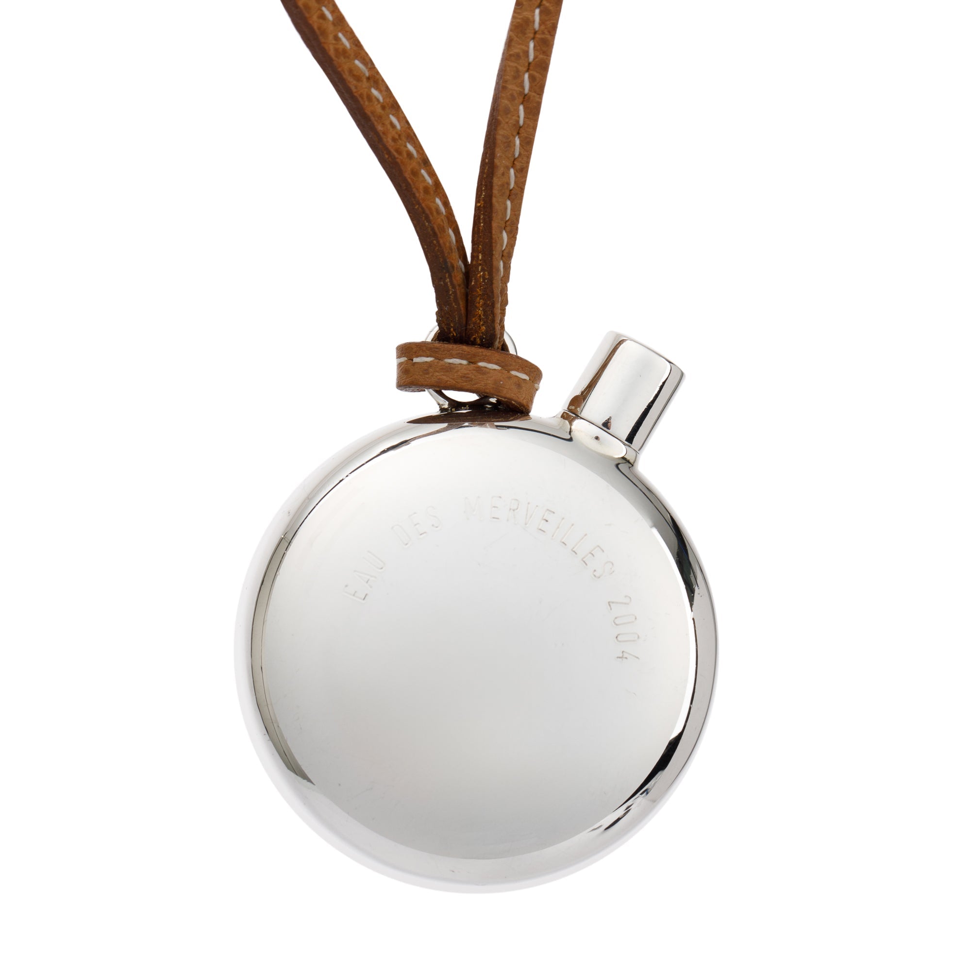 Hermes Sterling Silver Perfume Bottle Pendant Necklace