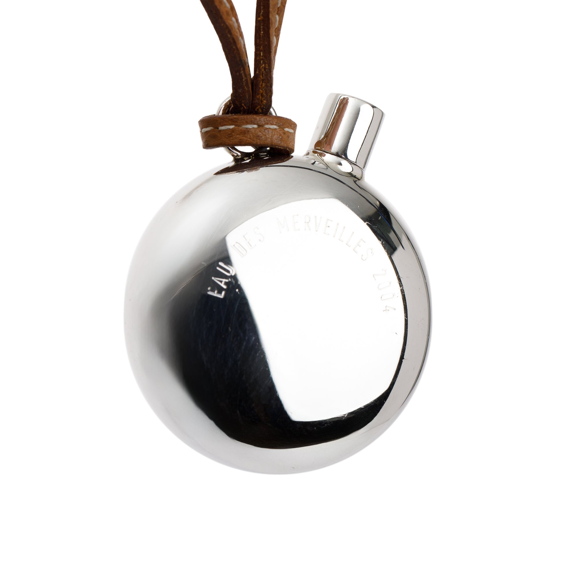 Hermes Sterling Silver Perfume Bottle Pendant Necklace