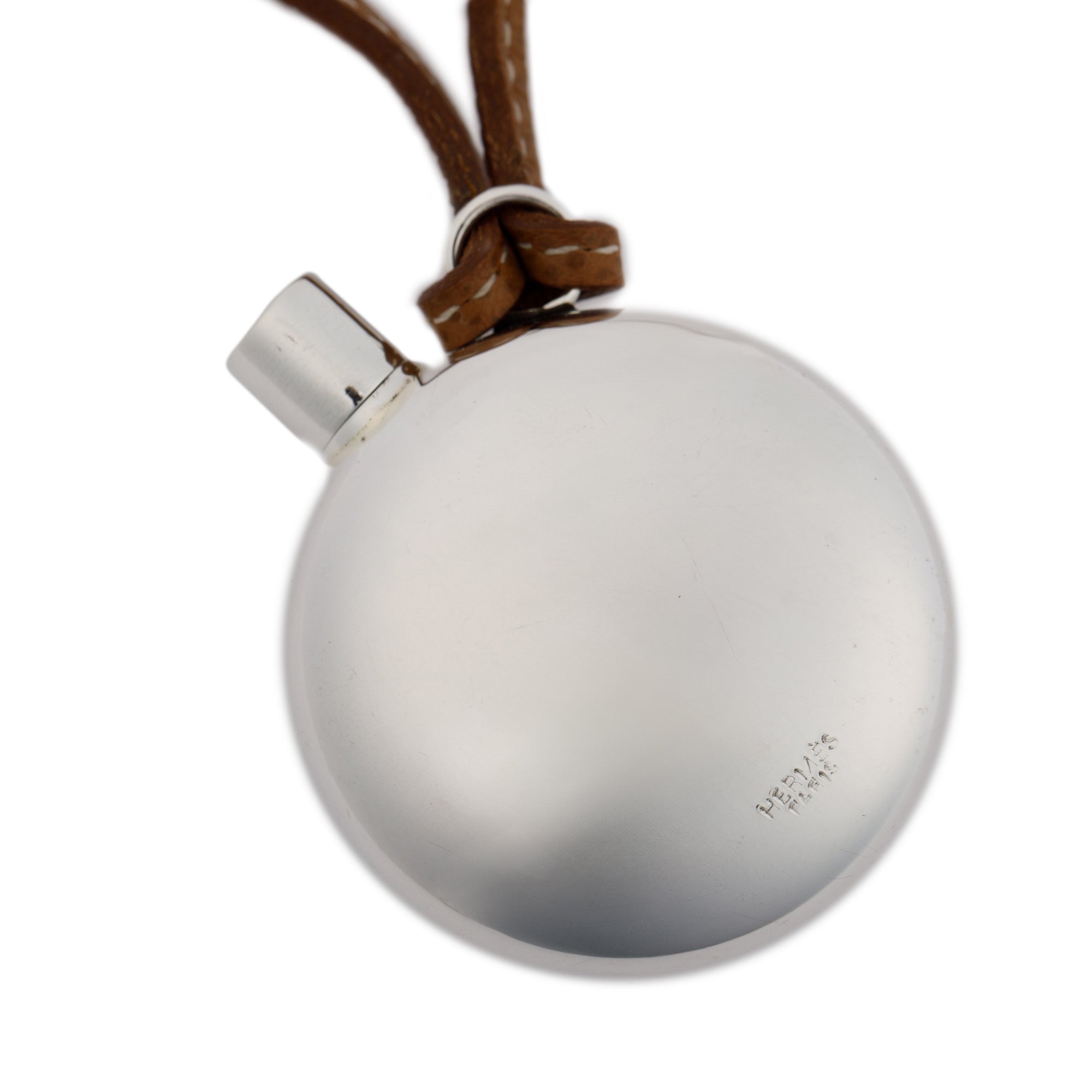 Hermes Sterling Silver Perfume Bottle Pendant Necklace