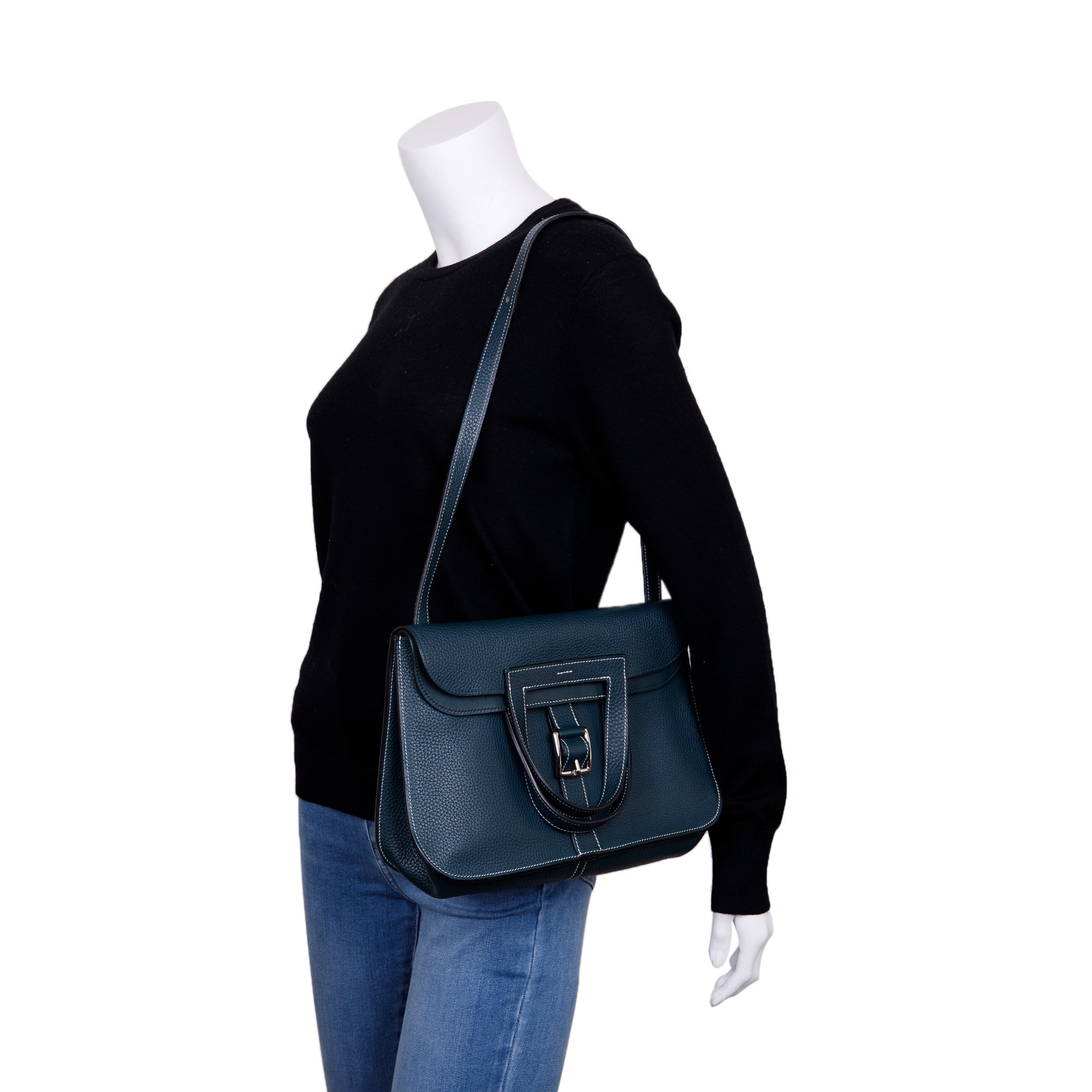 Hermes Taurillon Clemence Halzan 31 w/ Box