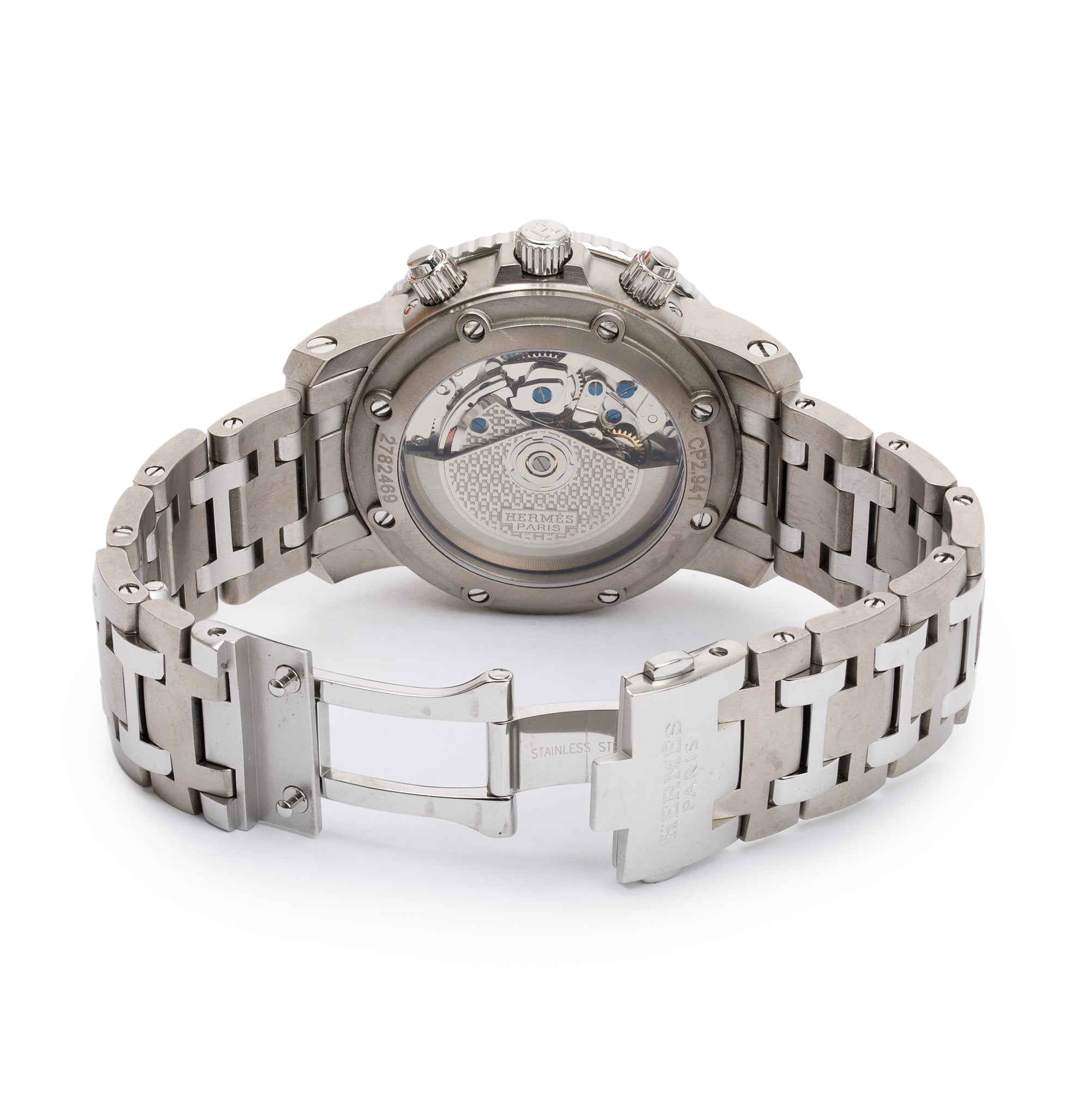 Hermes Titanium Clipper Chrono Maxi Automatic 44 MM Watch w/ Box