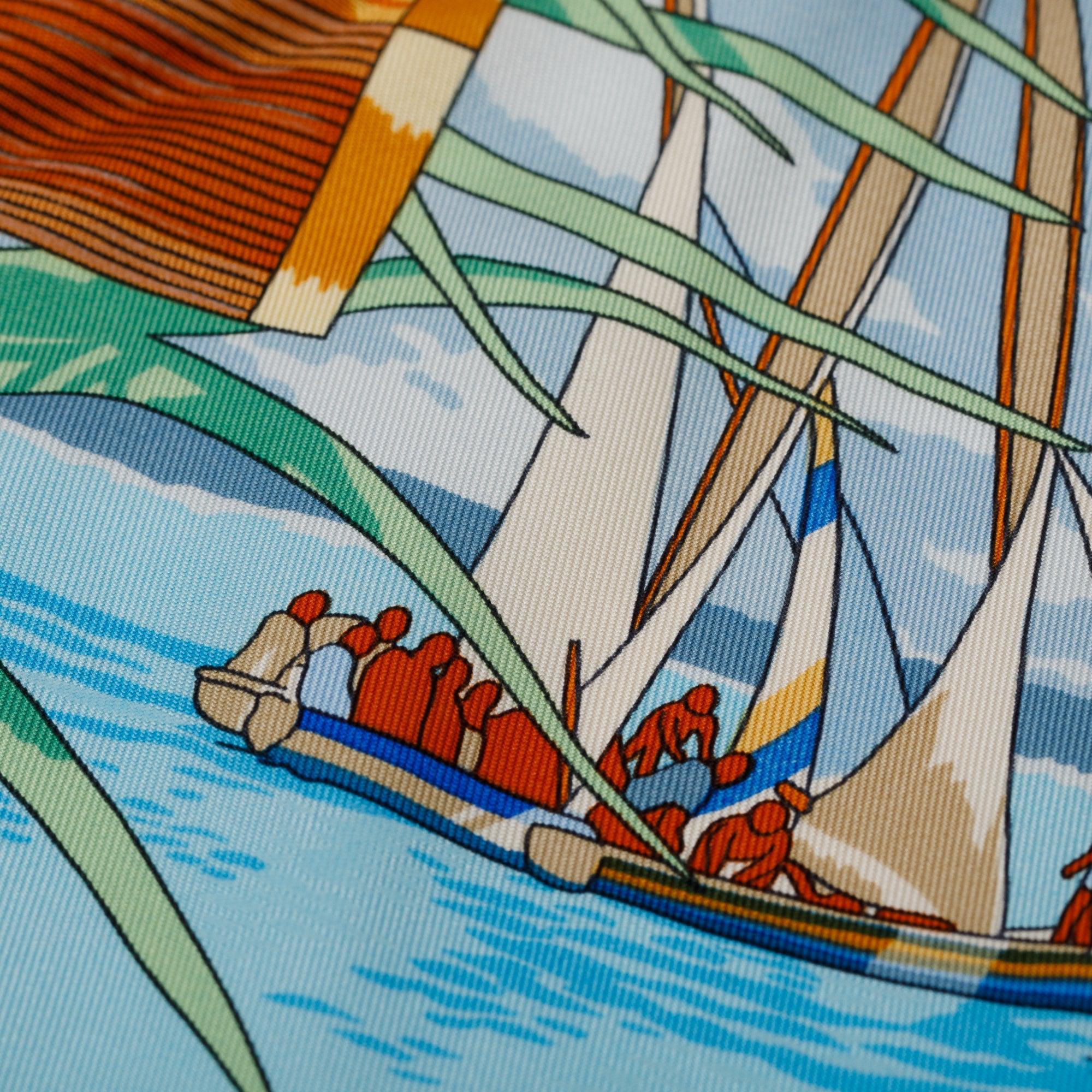 Hermes 'Varangues' Multicolour Silk Scarf 90 w/ Box