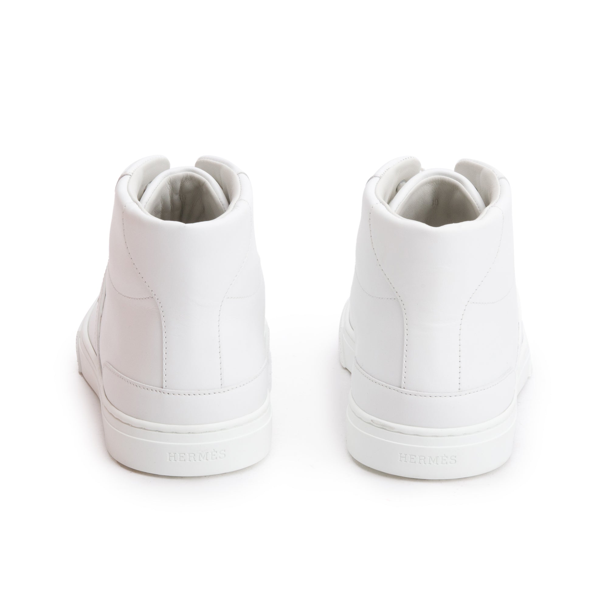 Hermes Veau Blanc Veau Lisse Palladium Plated Kelly Buckle Daydream Sneakers, Size 39 w/ Box