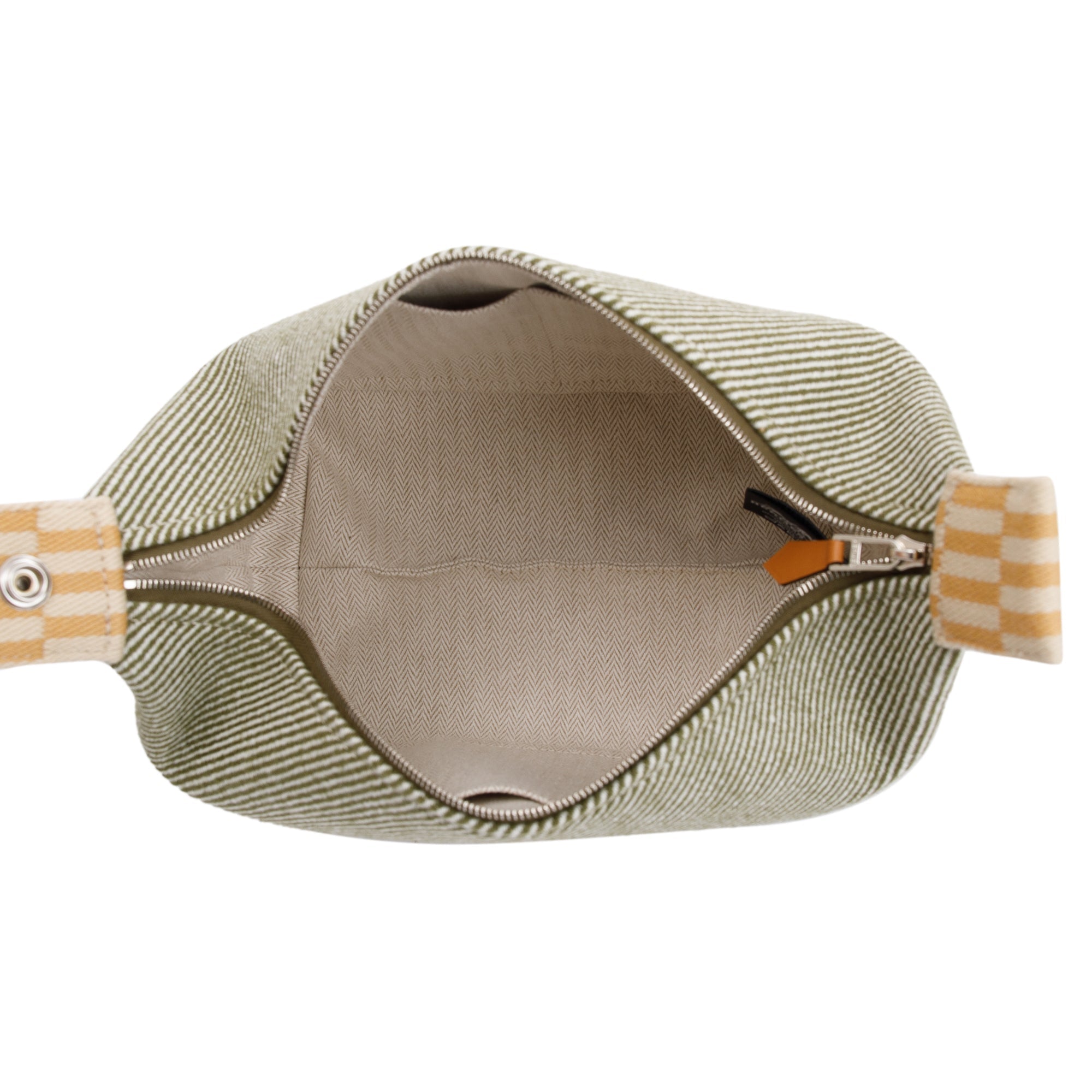 Hermes Vert Foret Toile Wool Small Bride-A-Brac H Natte Case