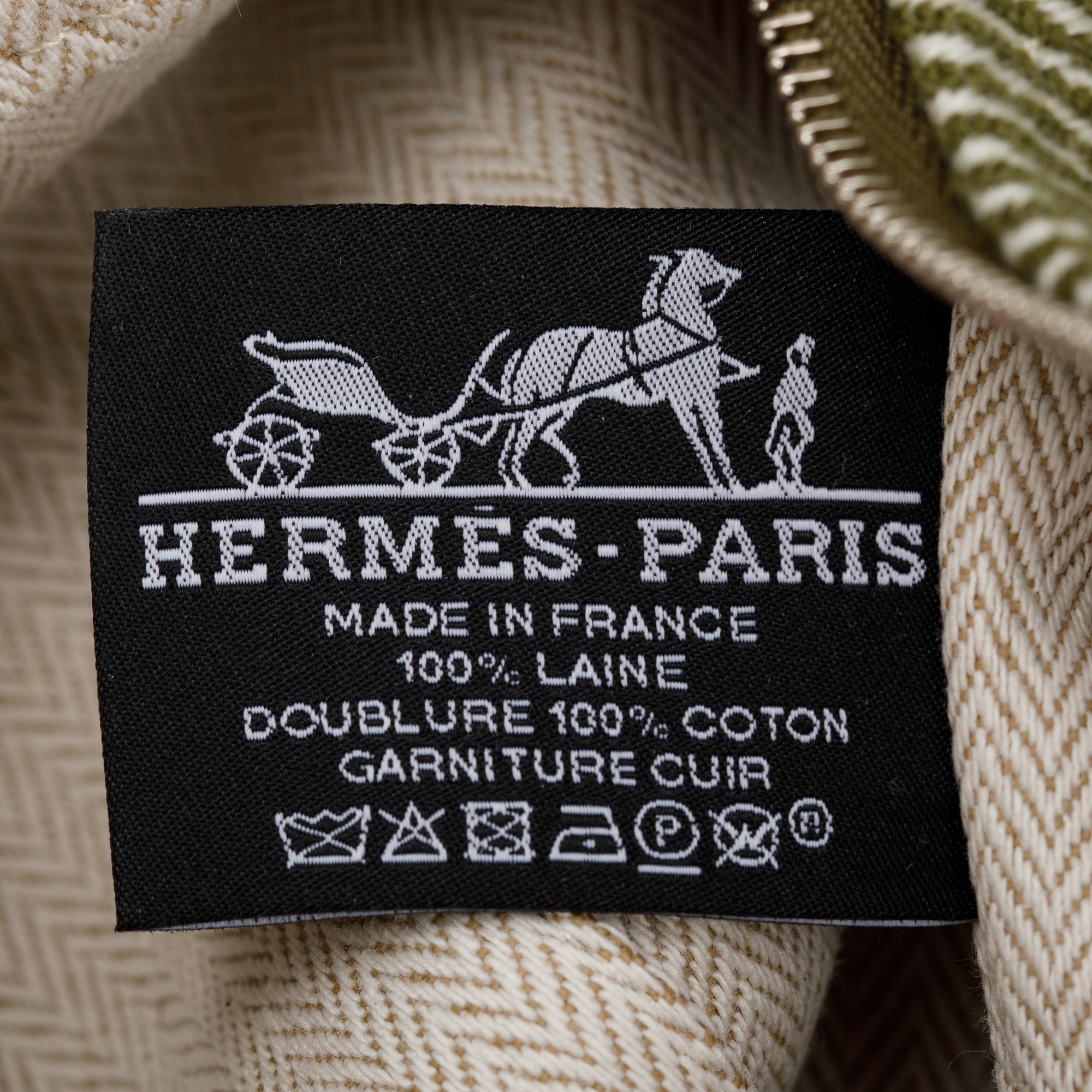 Hermes Vert Foret Toile Wool Small Bride-A-Brac H Natte Case