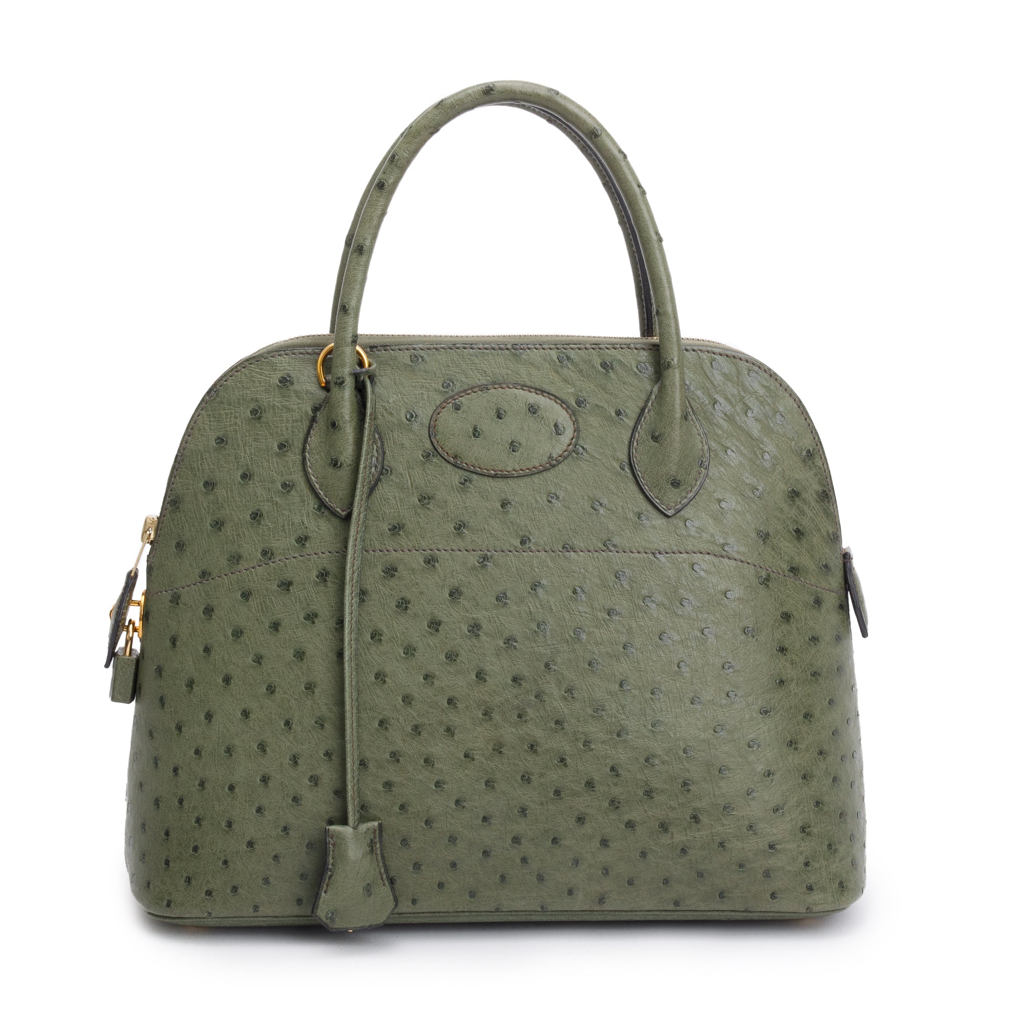 Hermes Vert Olive Ostrich Bolide 31 w/ Strap