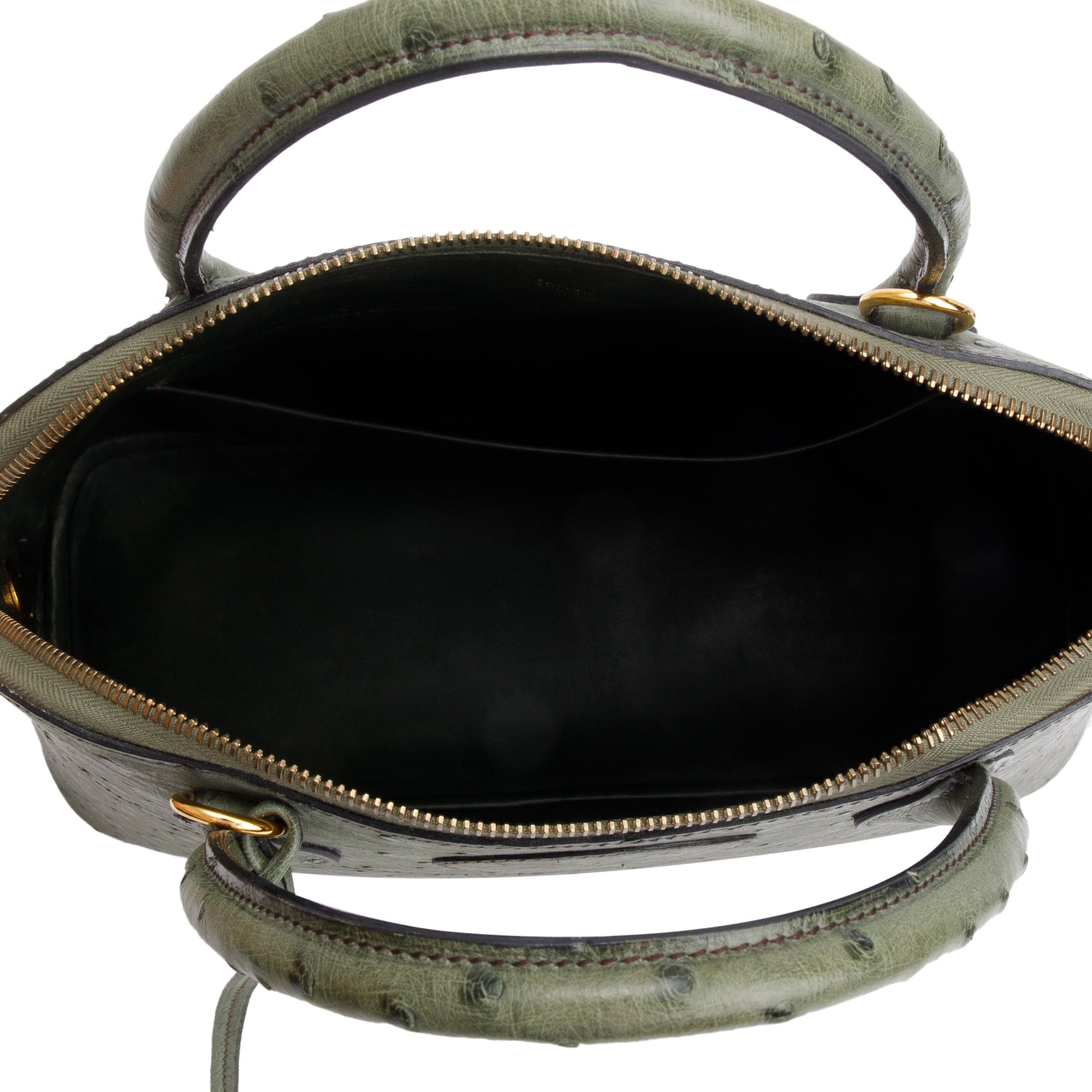 Hermes Vert Olive Ostrich Bolide 31 w/ Strap