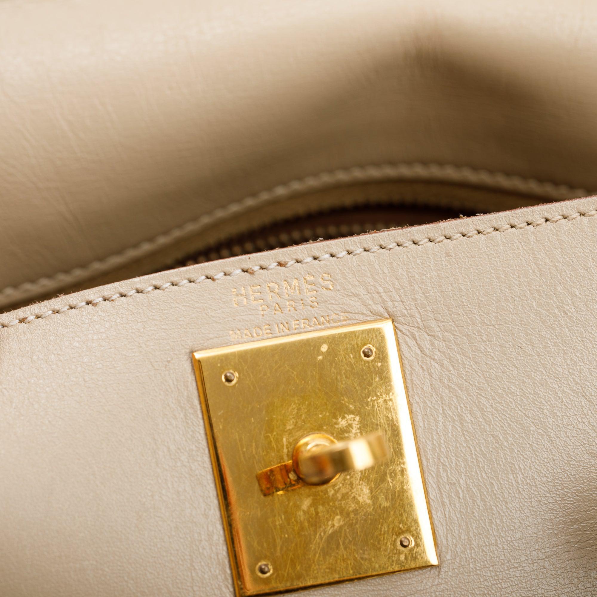 Hermes Vintage Beige Veau Box Leather Kelly Retourne 28
