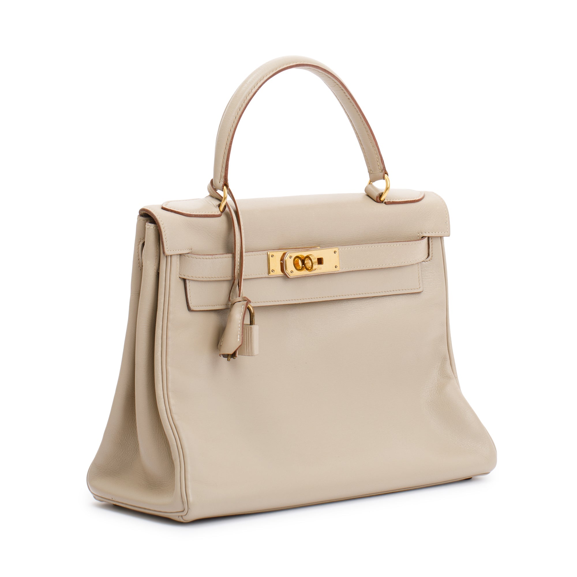 Hermes Vintage Beige Veau Box Leather Kelly Retourne 28