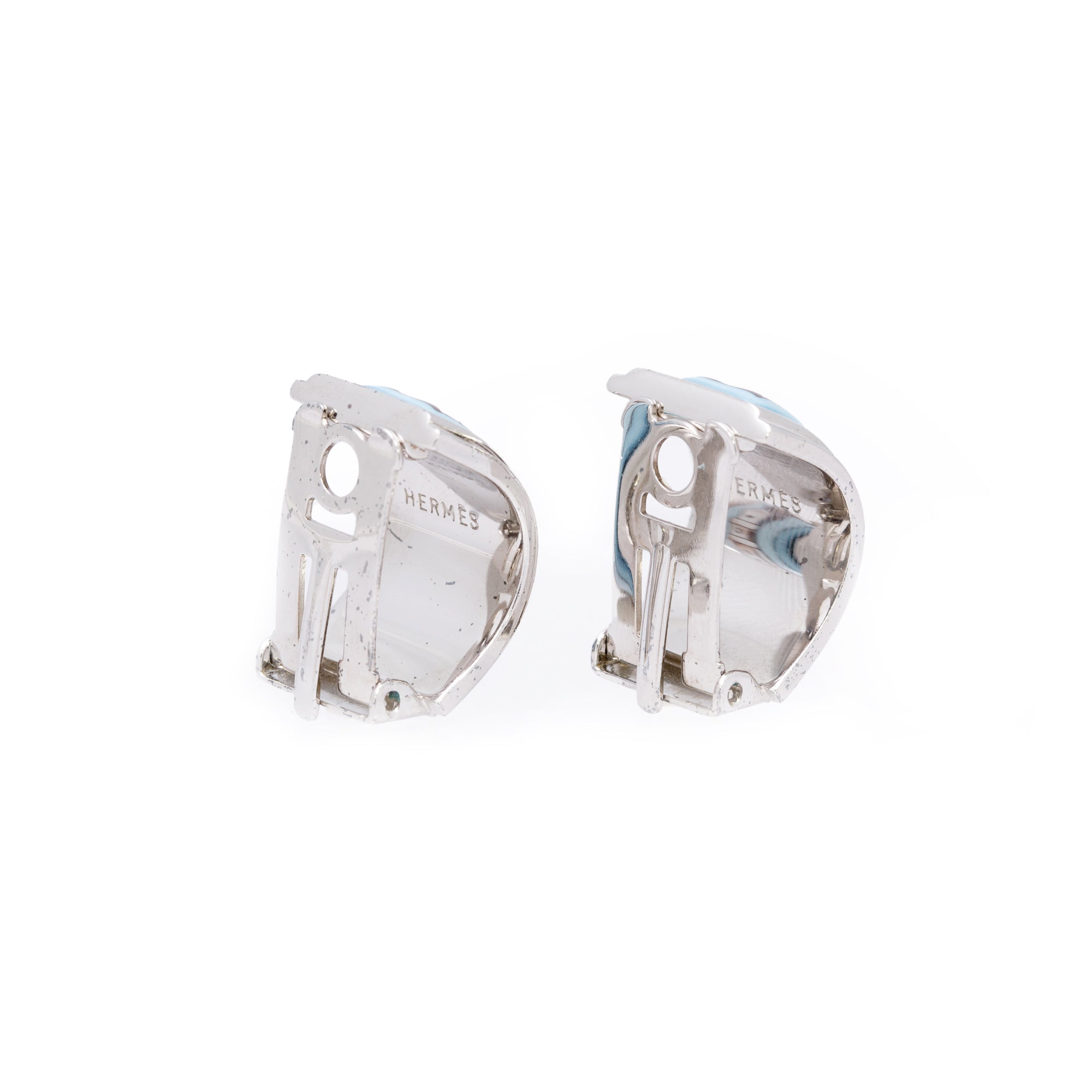 Hermes Vintage Enamel Clip-On Earrings