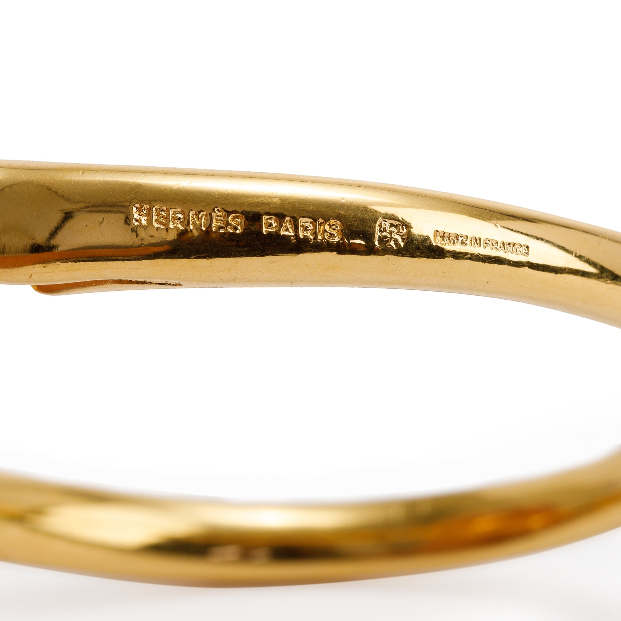 Hermes Vintage Gold Plated Double Horse Head Bracelet