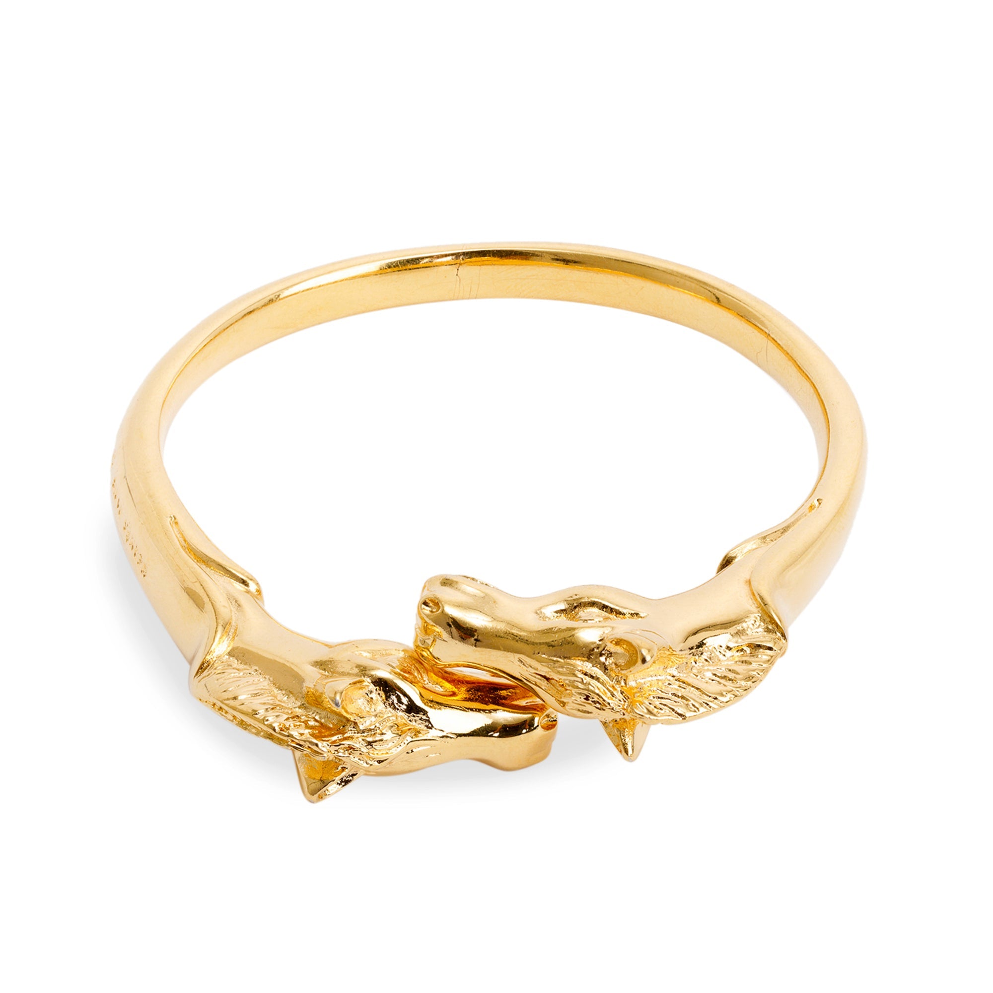 Hermes Vintage Gold Plated Double Horse Head Bracelet