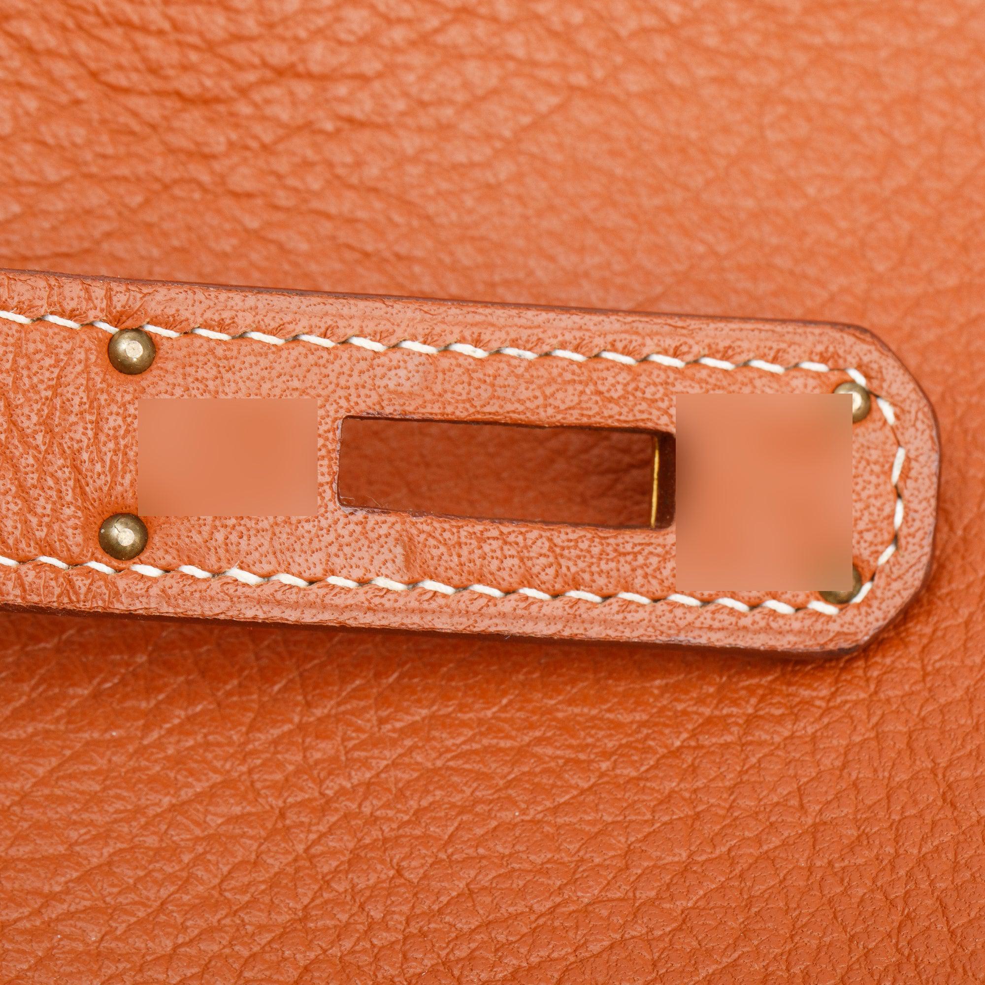 Hermes Vintage Gold Taurillon Clemence Kelly Retourne 32 w/ Strap