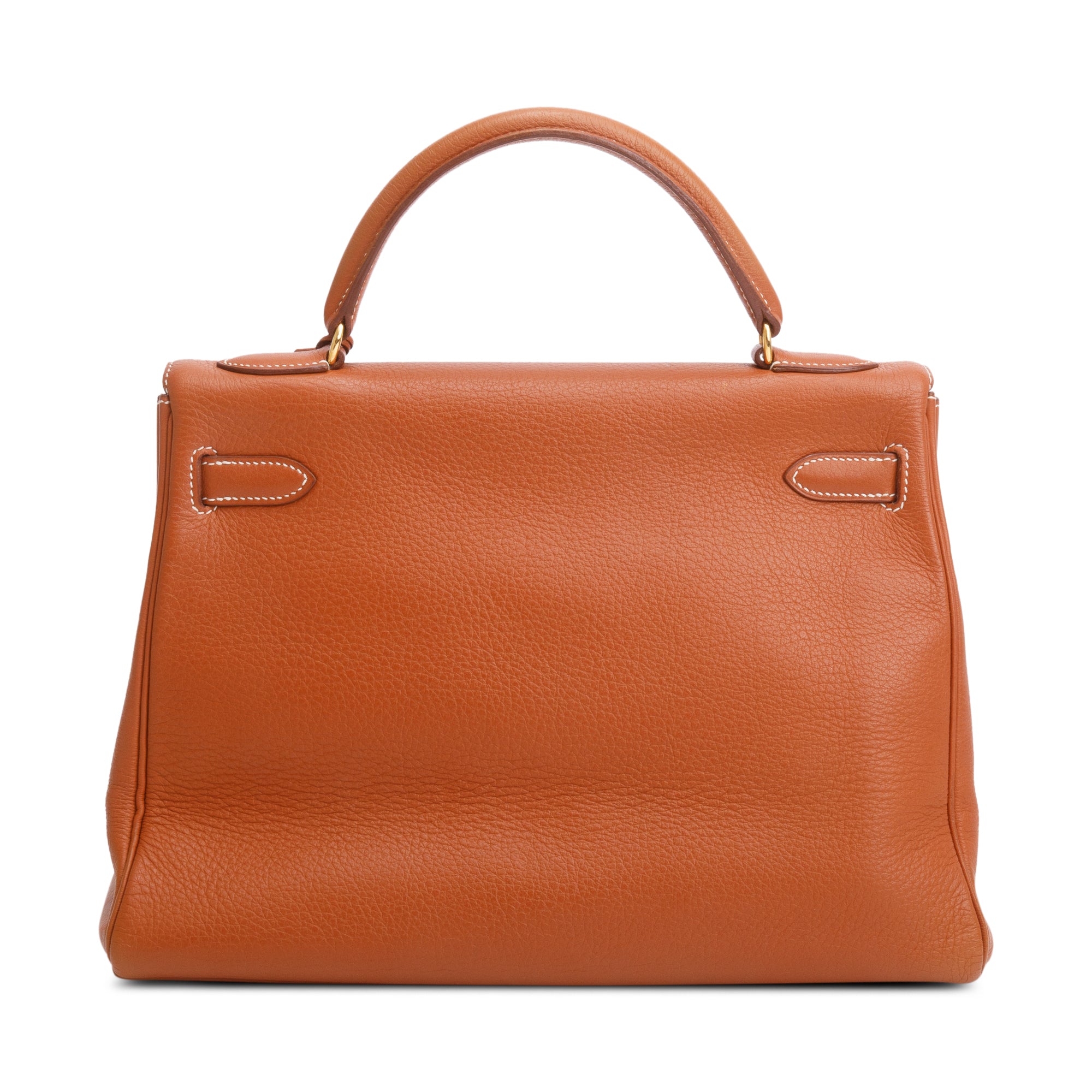 Hermes Vintage Gold Taurillon Clemence Kelly Retourne 32 w/ Strap