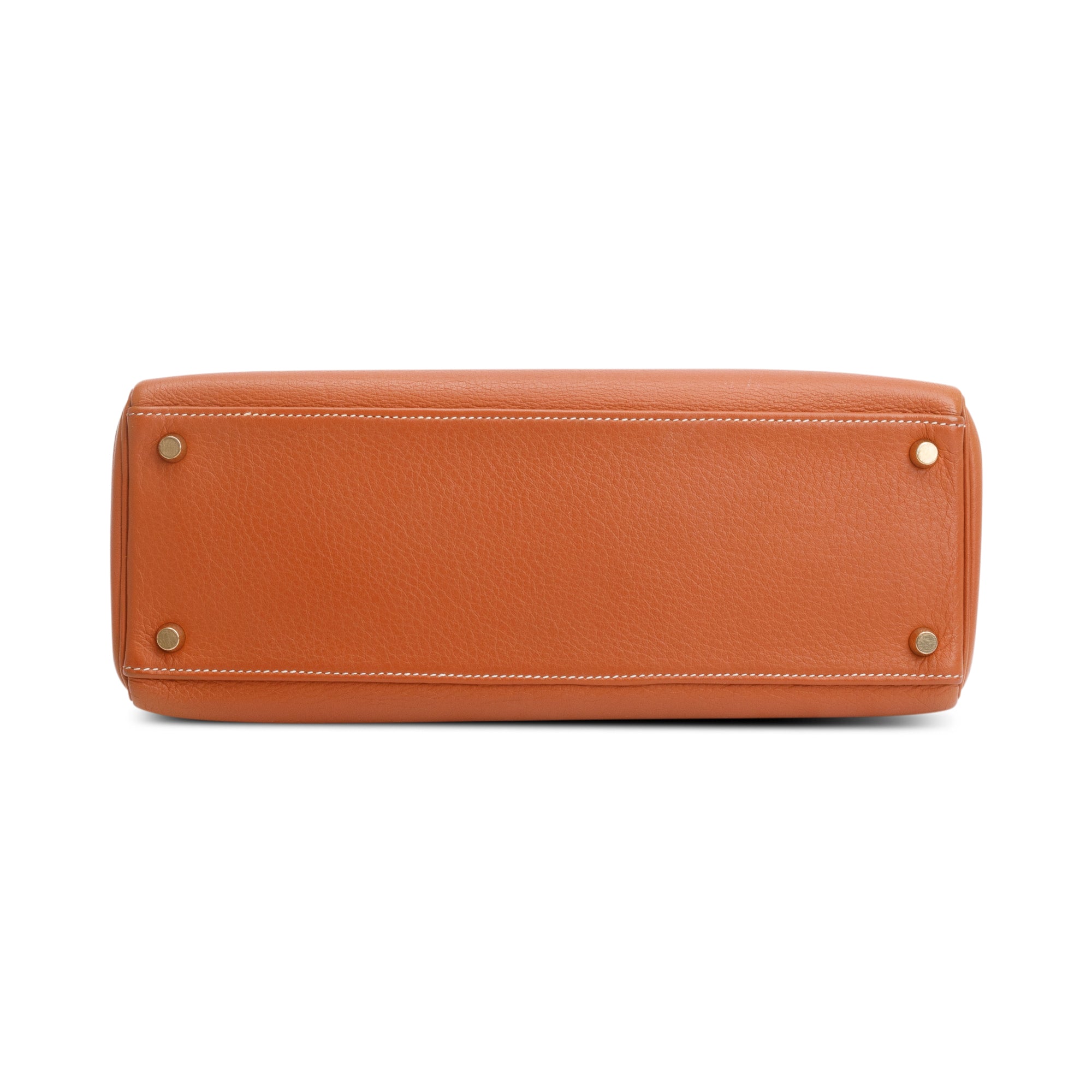 Hermes Vintage Gold Taurillon Clemence Kelly Retourne 32 w/ Strap