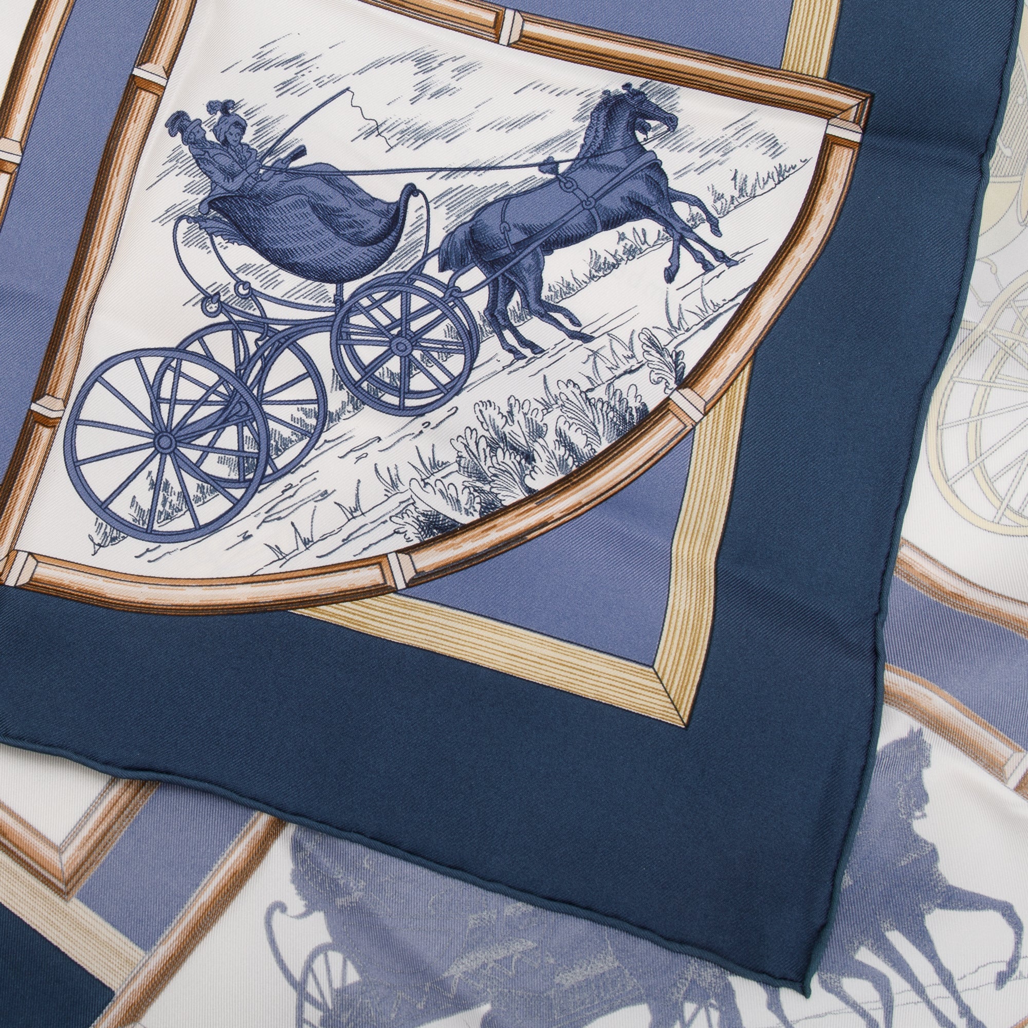 Hermes 'Voltures de Dames' Multicolour Silk Scarf 90 w/ Box