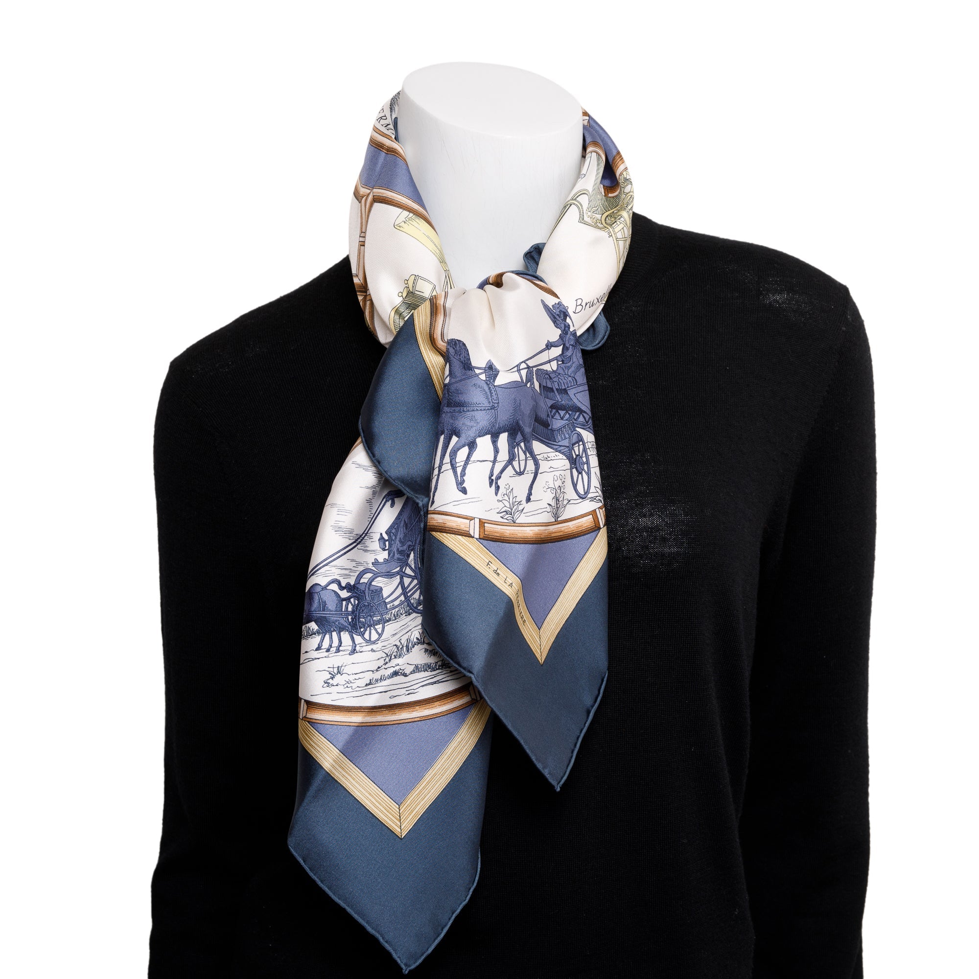 Hermes 'Voltures de Dames' Multicolour Silk Scarf 90 w/ Box